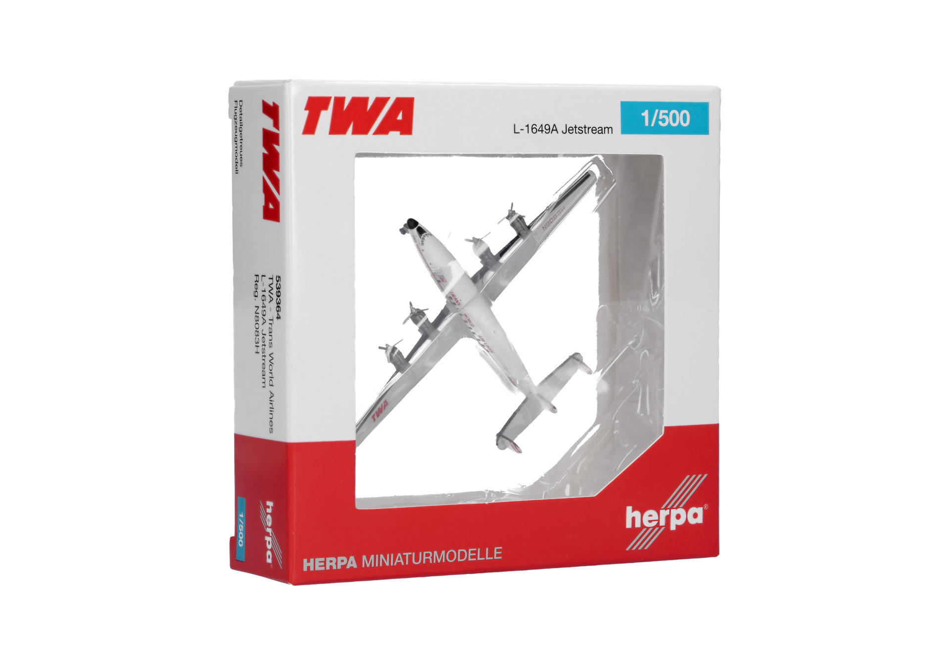 Herpa Wings 539364 | TWA - Trans World Airlines | Lockheed L-1649A Jetstream | N8083H | 1:500