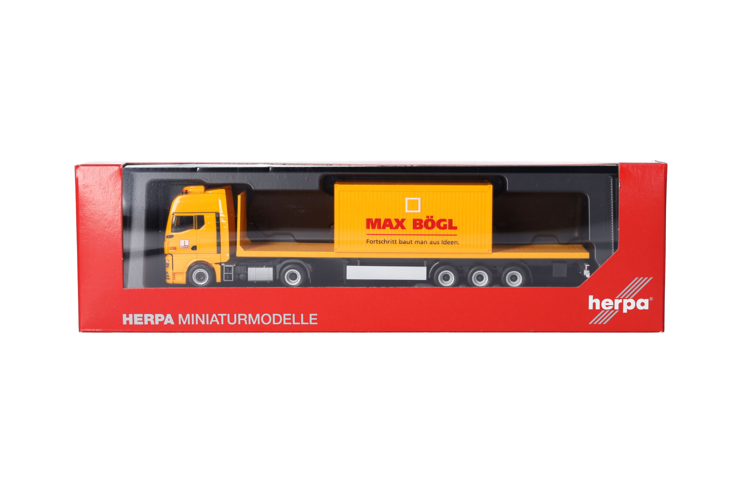 Herpa 318556 | MAN TGX GX Flachbett-Sattelzug mit Bürocontainer | Max Bögl | 1:87