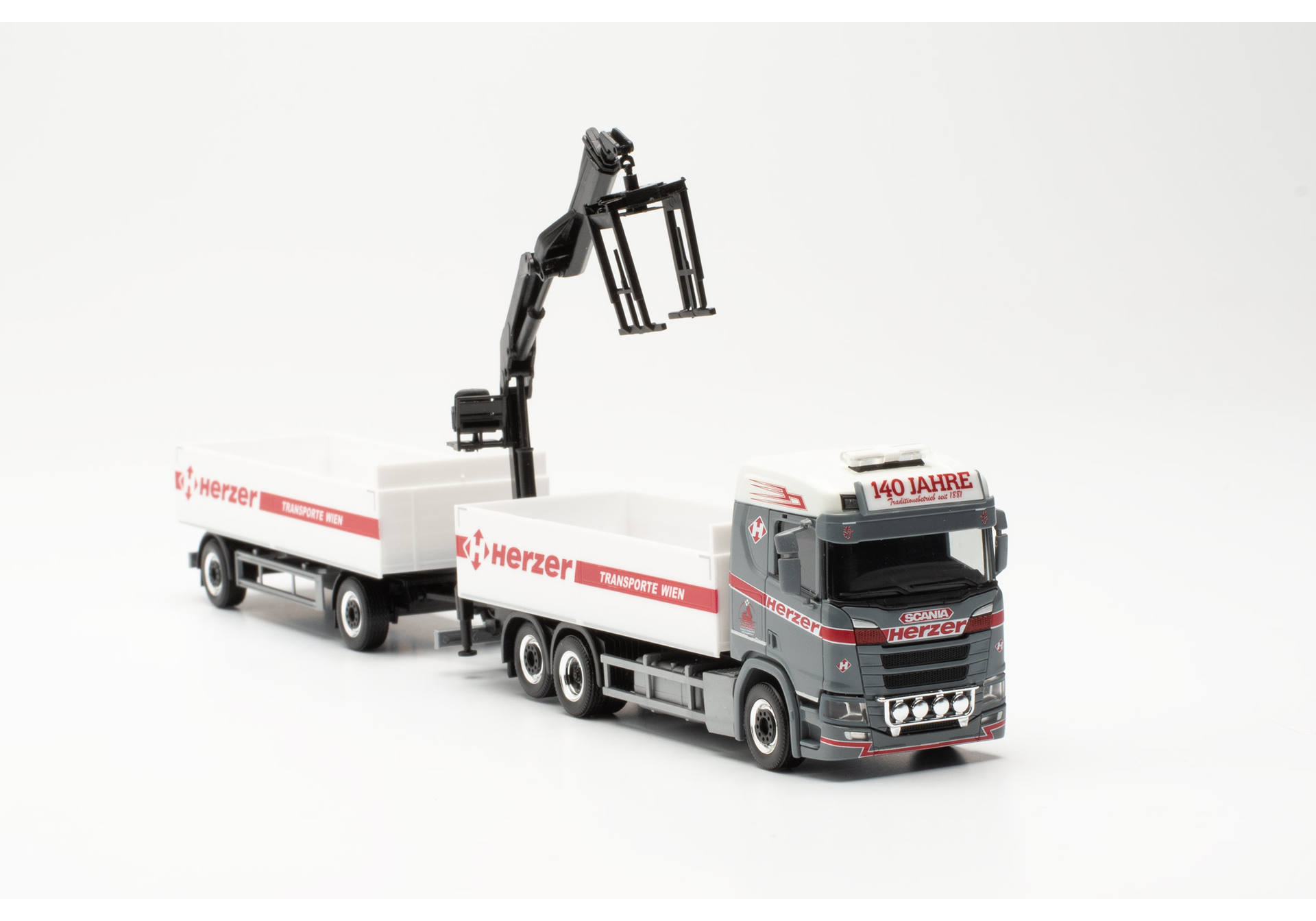 Herpa 316842 | Scania CR 20 ND | Baustoff-Hängerzug | Herzer | 1:87