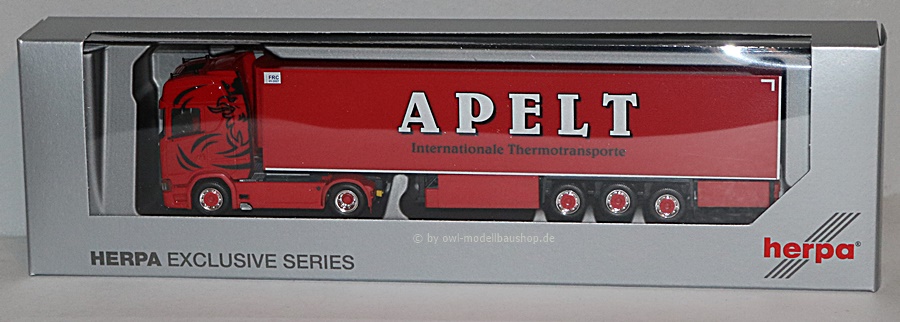 Herpa 954655 | Scania CS 20 HD Kühlkoffer-Sattelzug | Apelt | 1:87