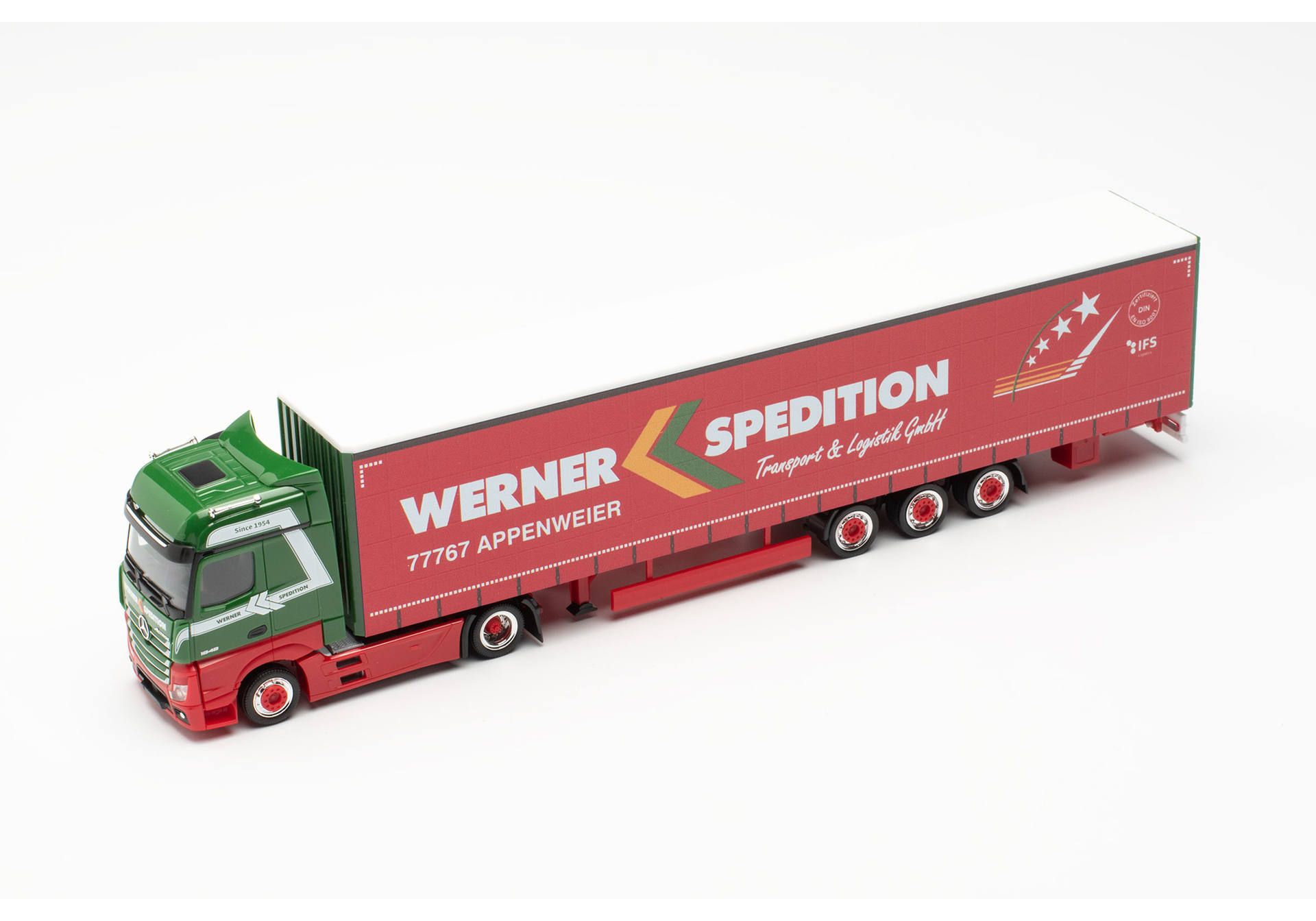 Herpa 317214 | MB Actros Bigspace 15m Lowliner-Sattelzug | Werner | 1:87