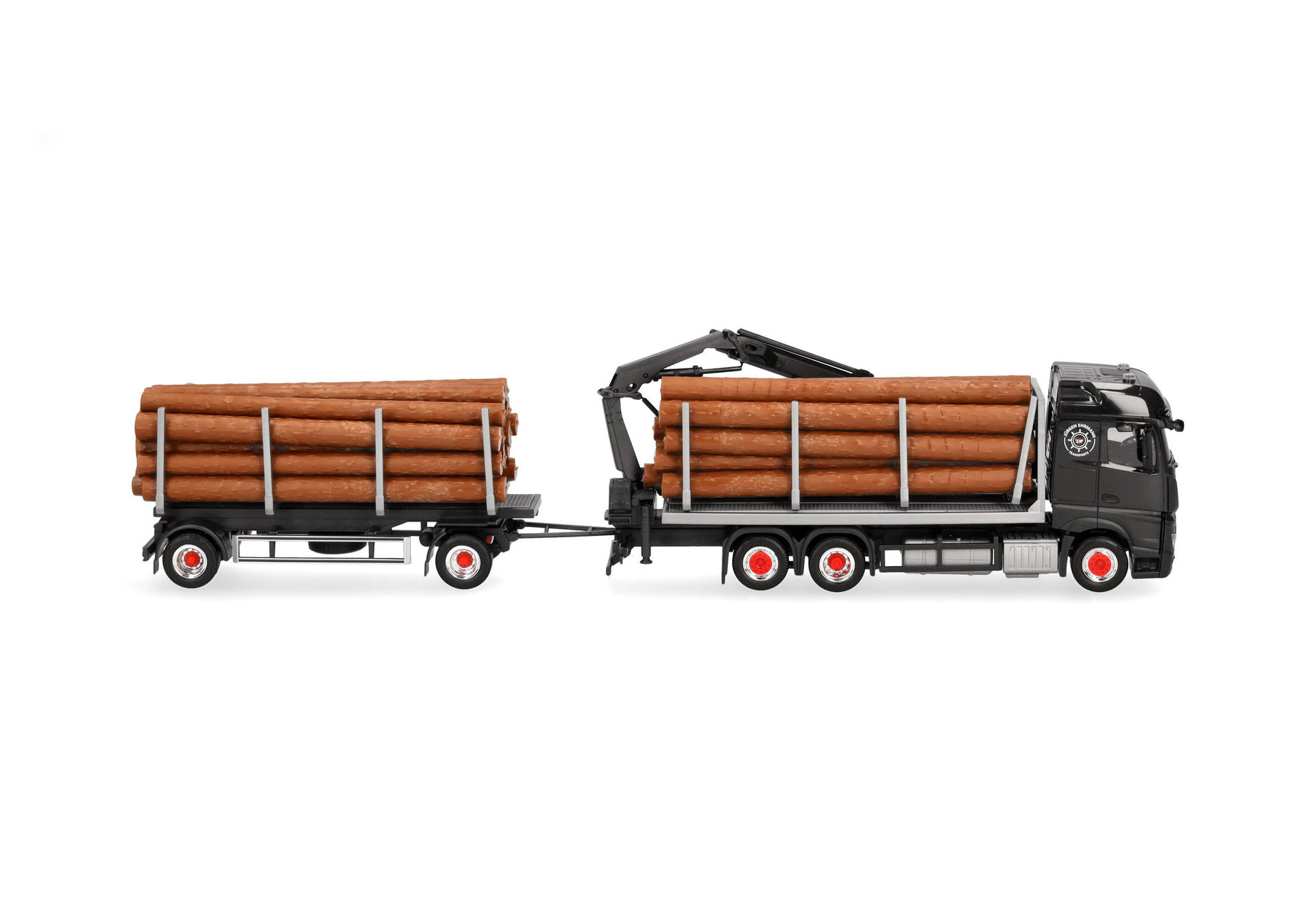 Herpa 320078 | MB Arocs '18 Bigspace Holztransporter-Hängerzug |Jürgen Ehrmann Transporte | 1:87
