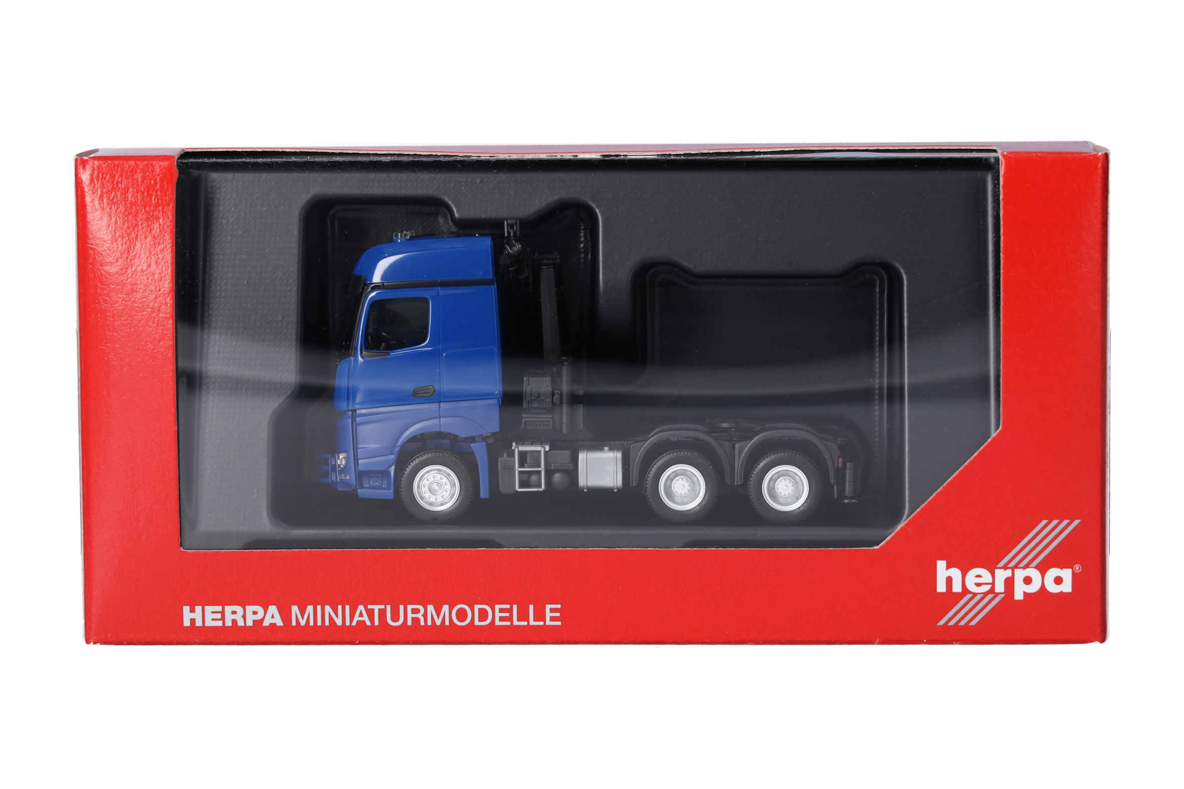 Herpa 318747 | MB Arocs 18 Bigspace 3achs mit Ladekran (6x4), enzianblau | 1:87