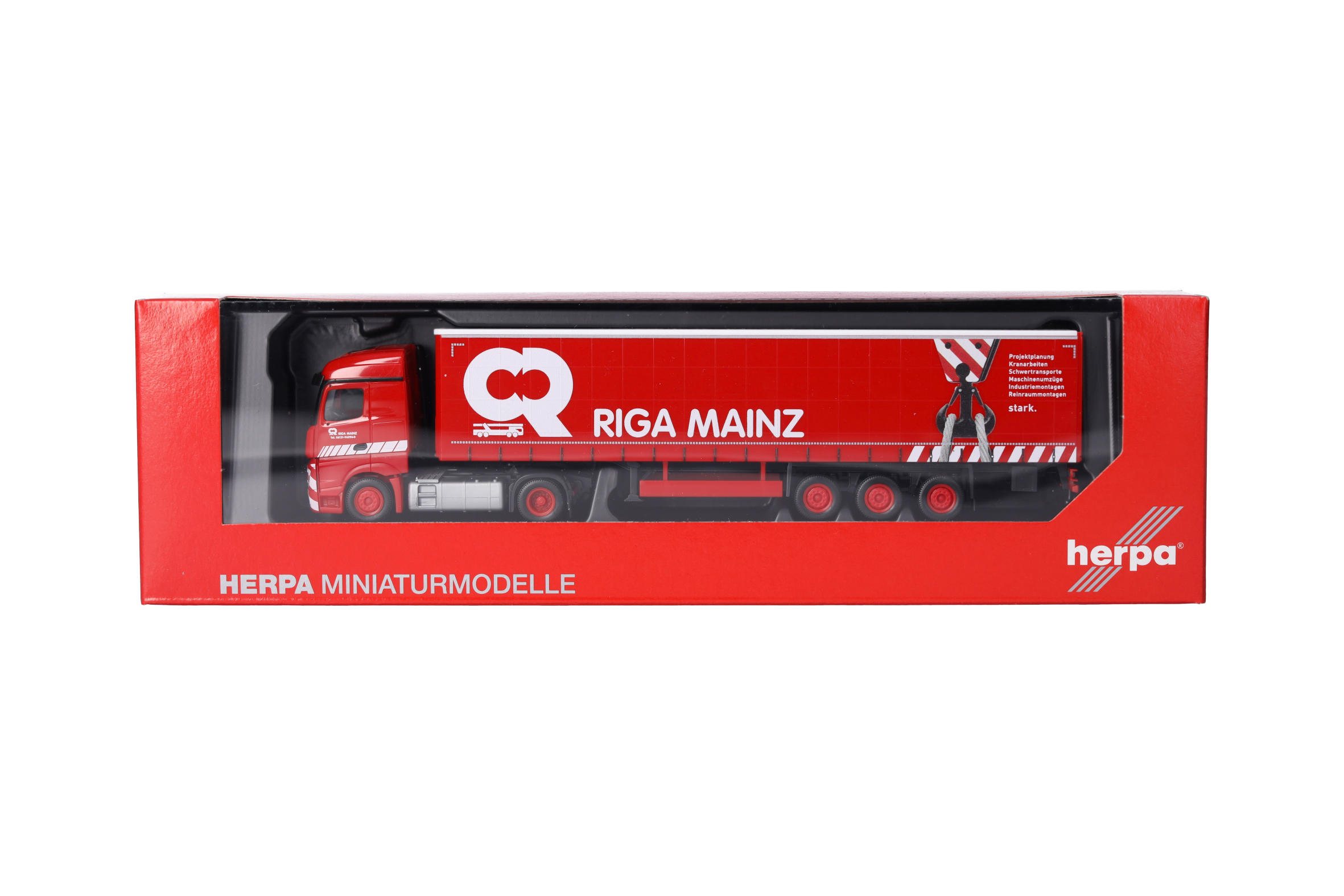Herpa 318860 | MB Actros Streamspace Gardinenplanen-Sattelzug | Riga Mainz | 1:87