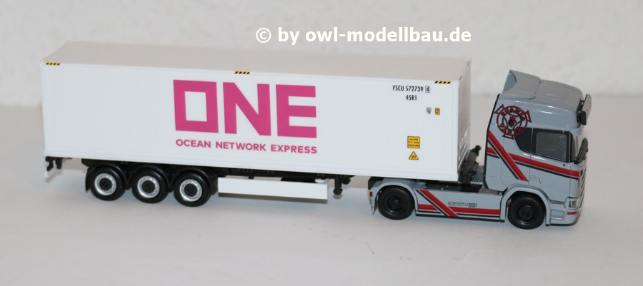Herpa 941488 - Scania CR 20 HD Container-Sattelzug - Nancy Graf - Kühlcontainer One. 1:87
