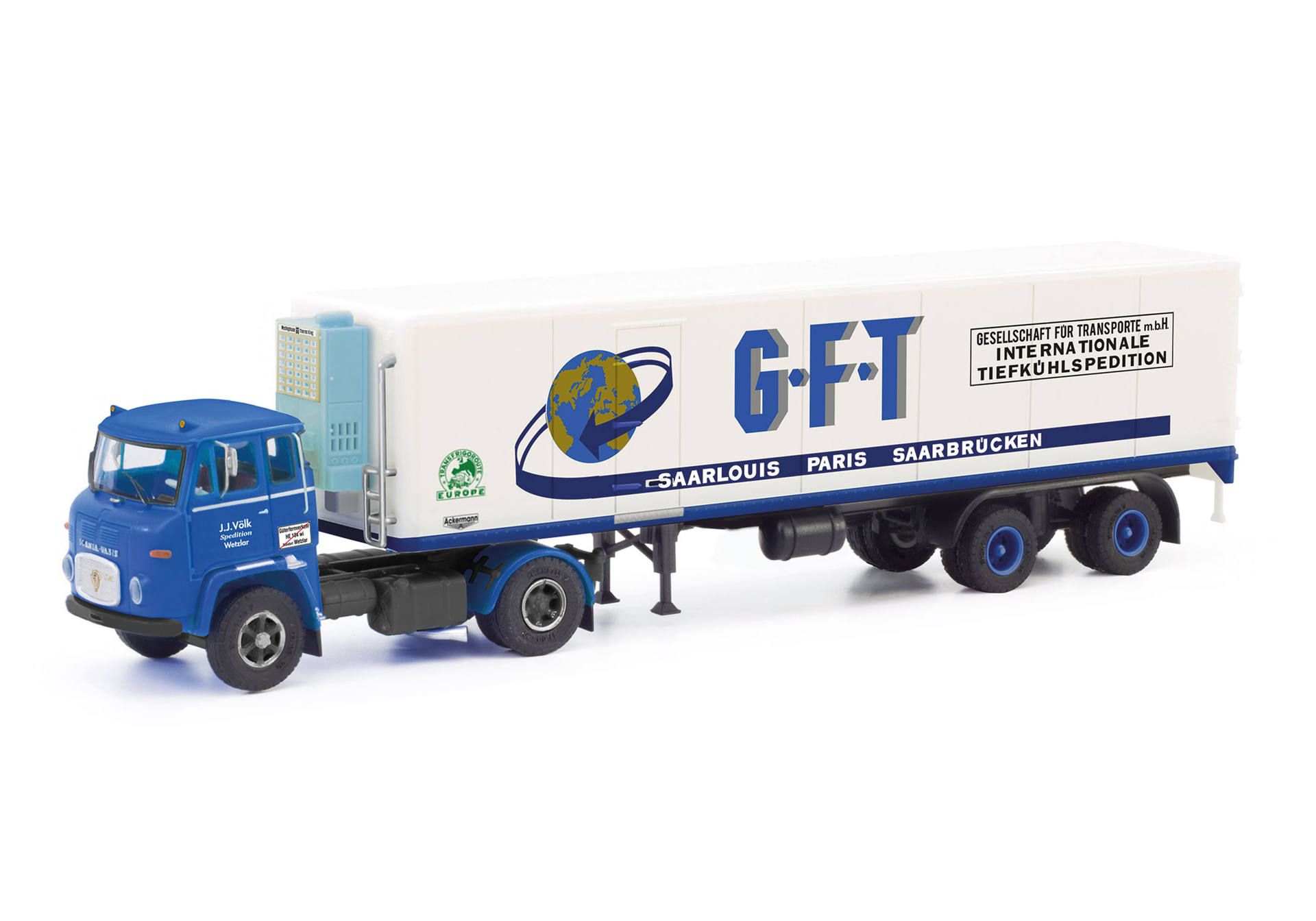 Herpa/Schwarz 87MBS026239 | Scania Vabis LB 76 | Kühlkoffer-Sattelzug | GFT Wetzlar | 1:87