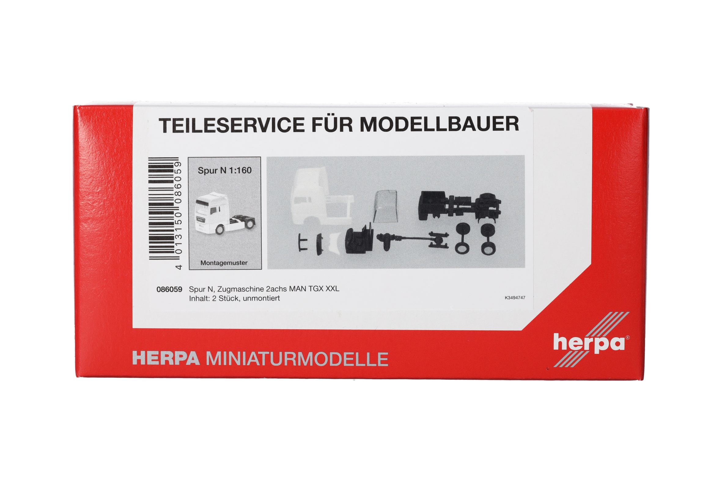 Herpa Teileservice 086059 | Zugmaschine 2achs MAN TGX XXL (2008) | Spur N | 1:160