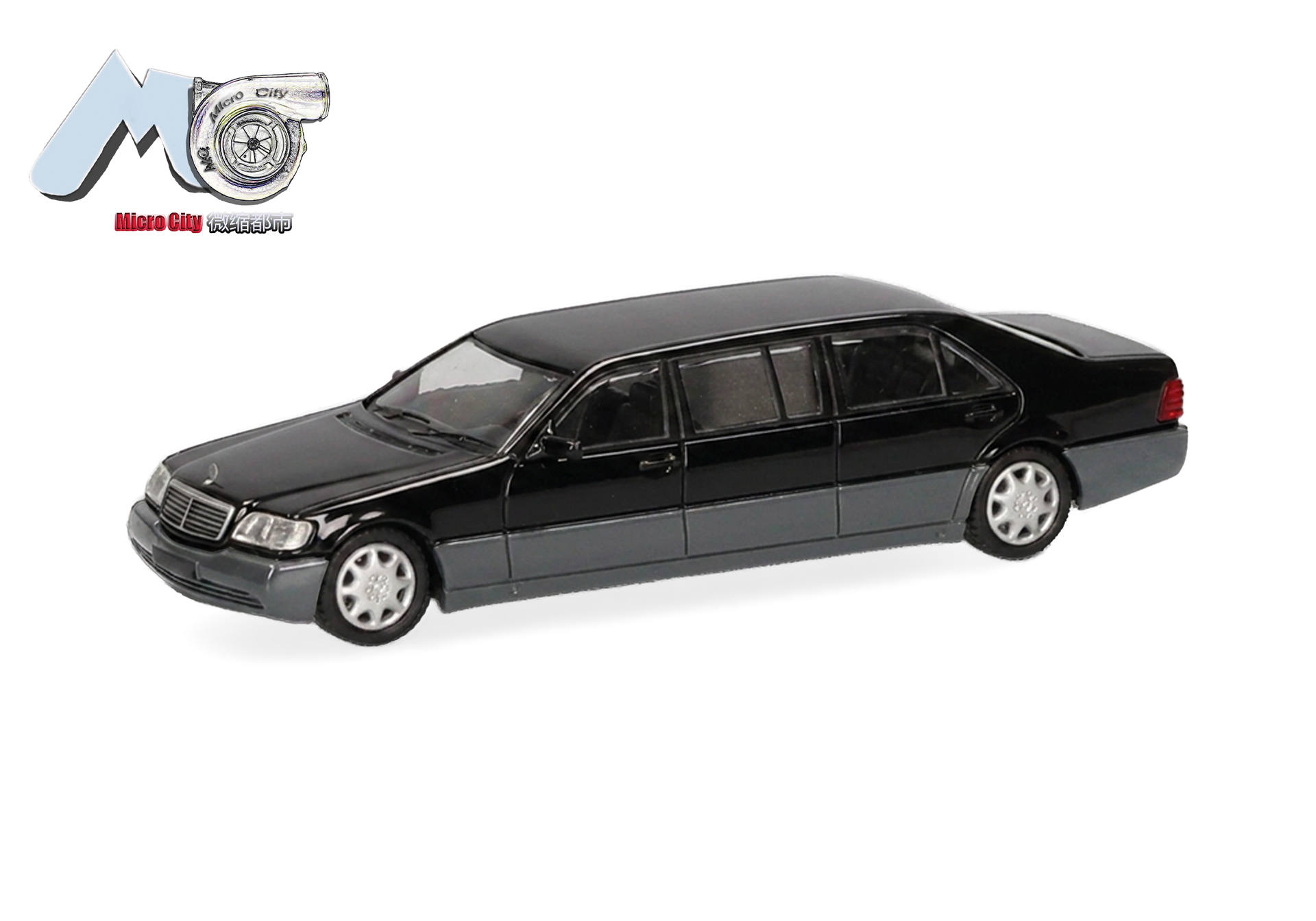 Herpa MicroCity 87MC000117 | Mercedes-Benz S600 Pullman | schwarz/silber | 1:87