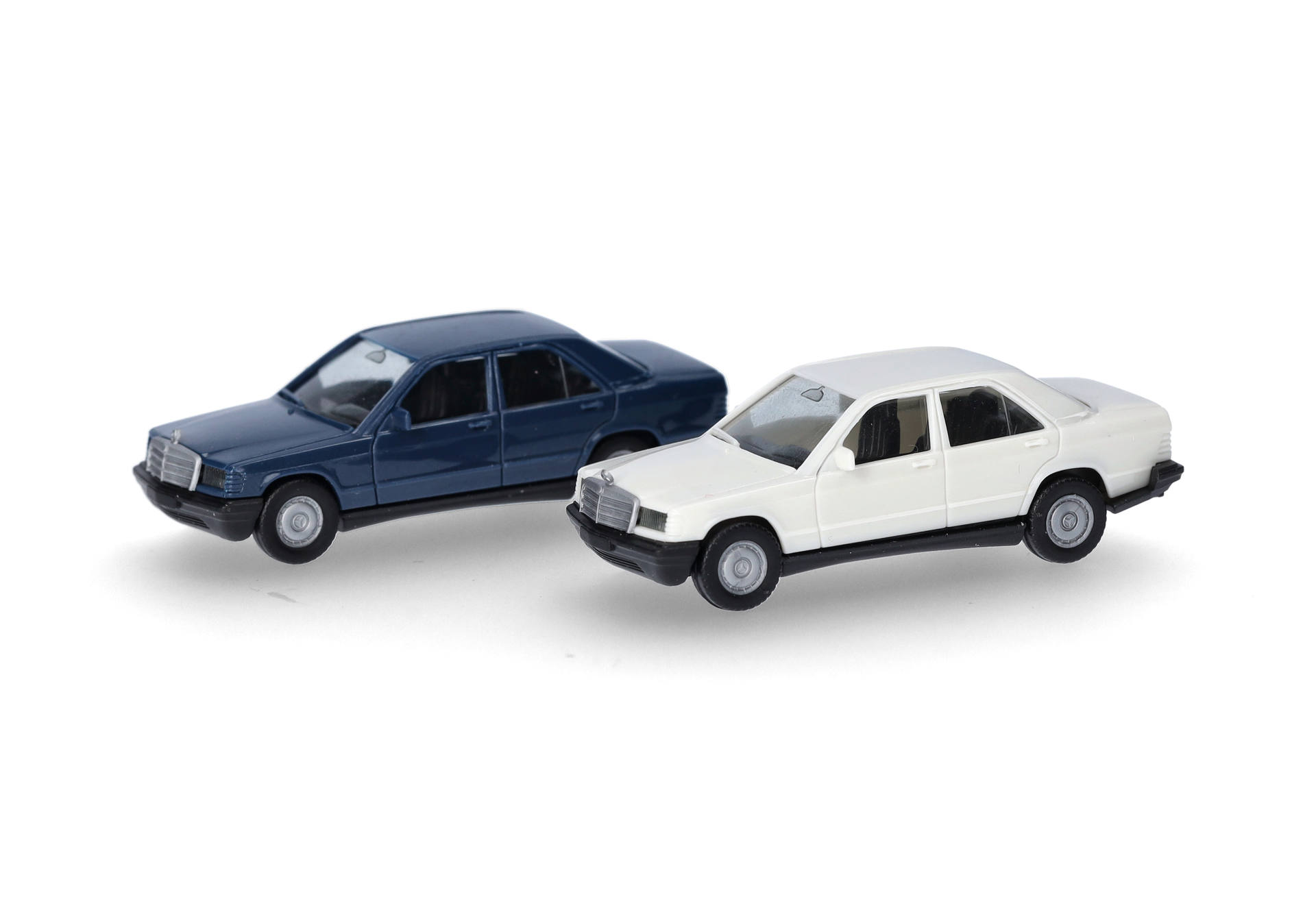 Herpa MiniKit 012409-009 | 2er-Set | Mercedes-Benz 190E | Labradorblau/Classicweiß | 1:87