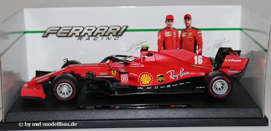 Bburago BB16808LR - Ferrari F1 SF1000 - #16 - Charles Leclerc 2020 - Austrian GP 2020. 1:18
