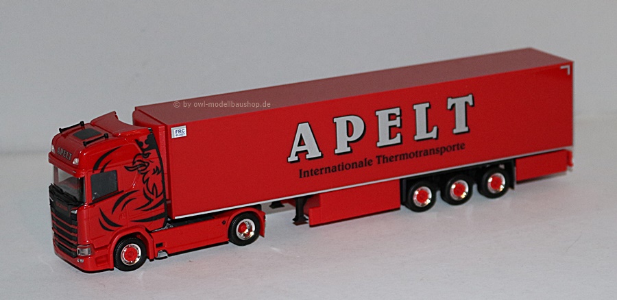 Herpa 954655 | Scania CS 20 HD Kühlkoffer-Sattelzug | Apelt | 1:87