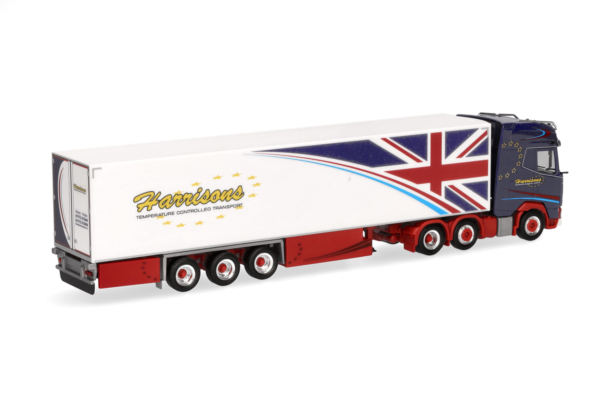 Herpa 319225 | DAF XG+ Kühlkoffer-Sattelzug | Harrisons | 1:87