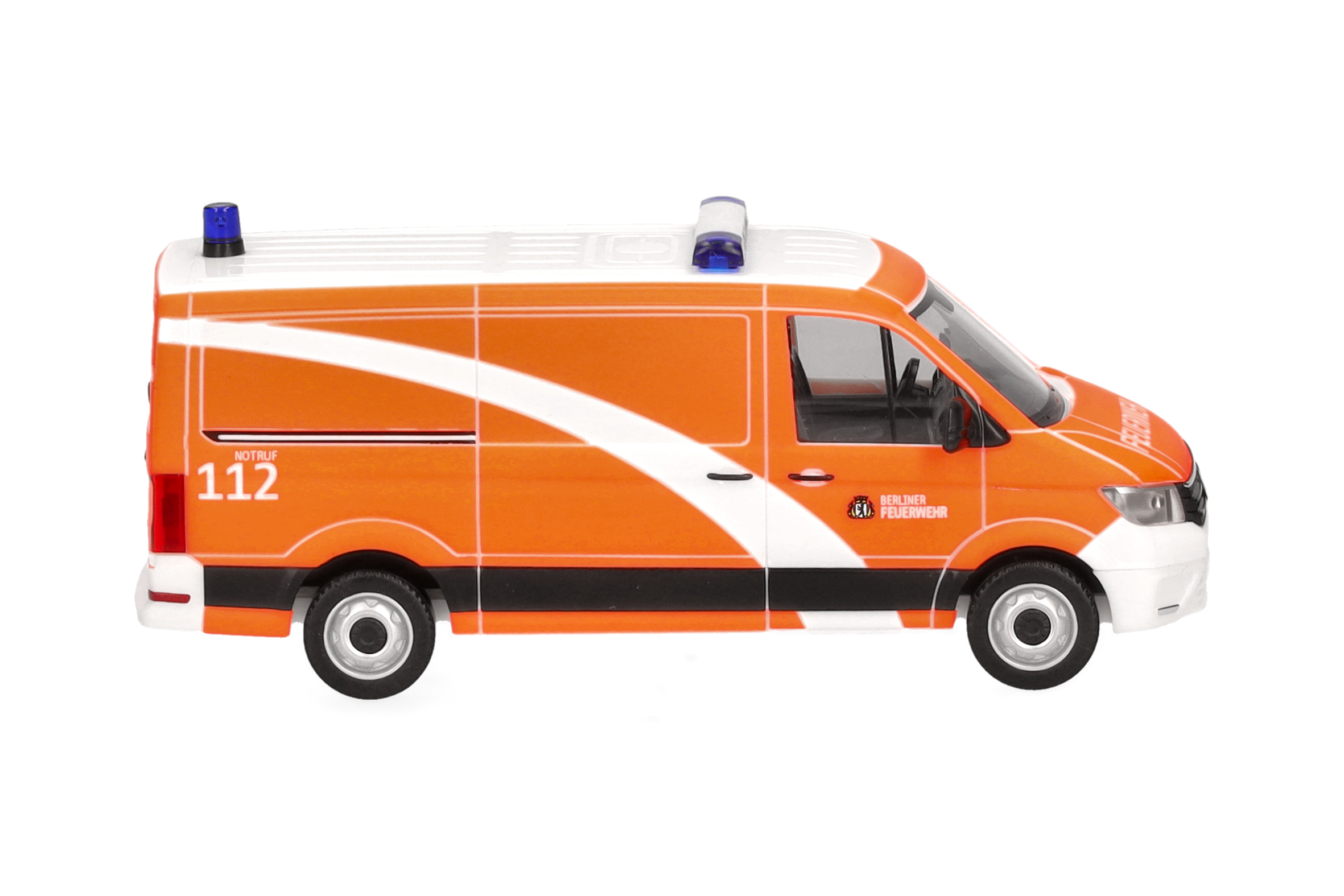 Herpa 098267 | Volkswagen (VW) Crafter Kasten Flachdach | Berliner FW/GW-RettMat | 1:87