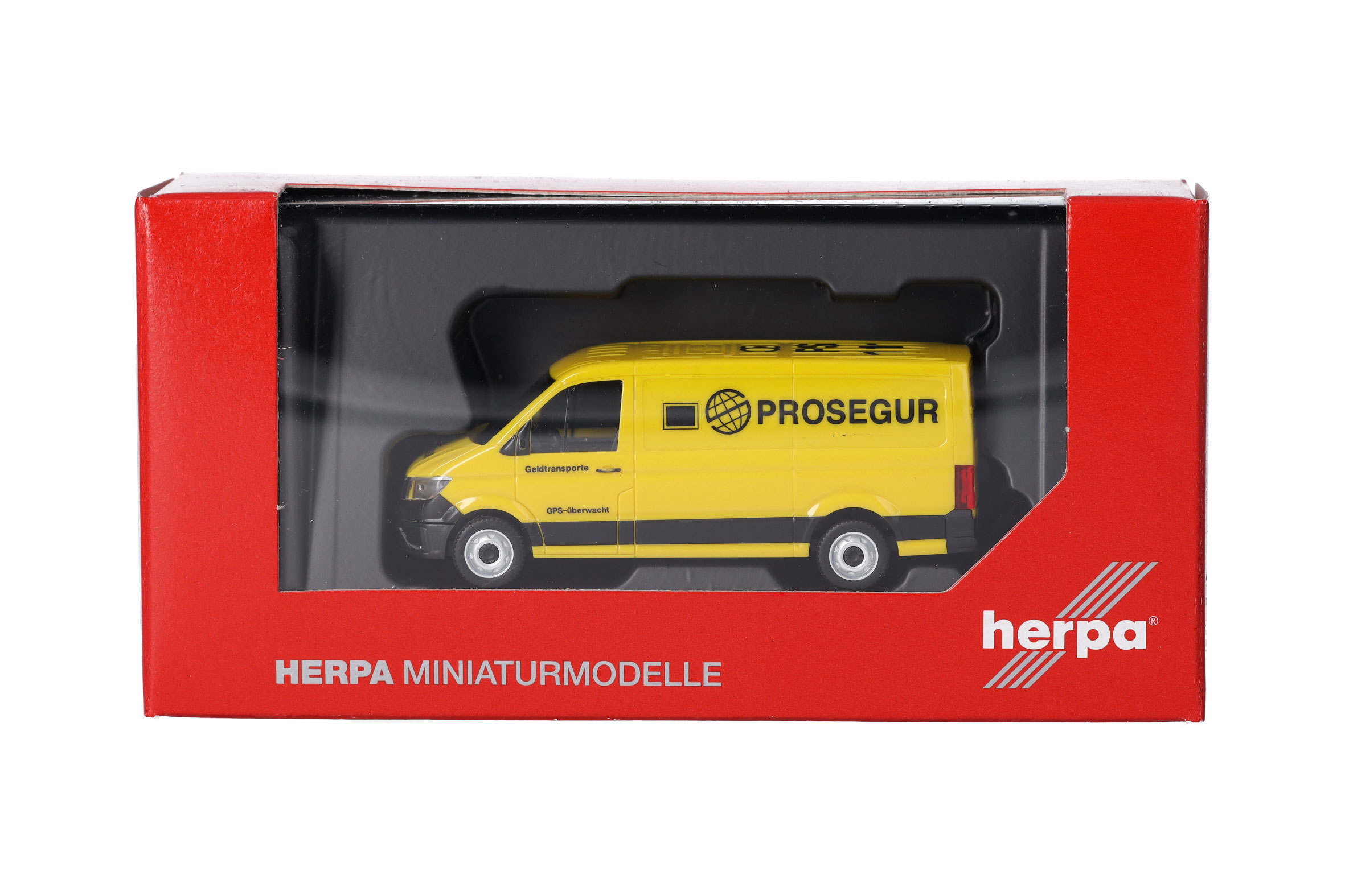 Herpa 097925 | MAN TGE Kasten Flachdach | Prosegur Werttransporte | 1:87