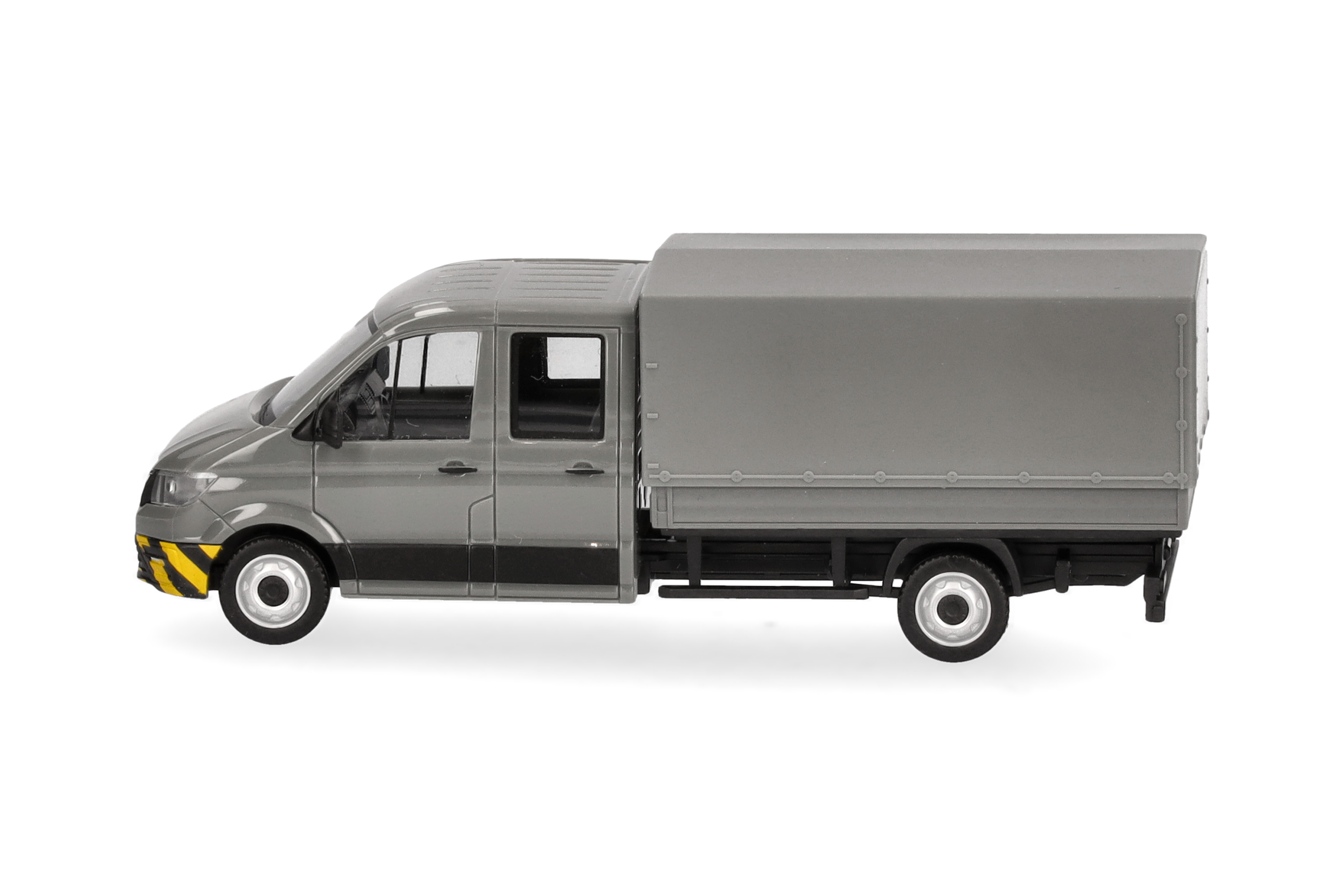 Herpa 098328 | MAN TGE Doppelkabine mit Pritsche | grau/gelb | 1:87