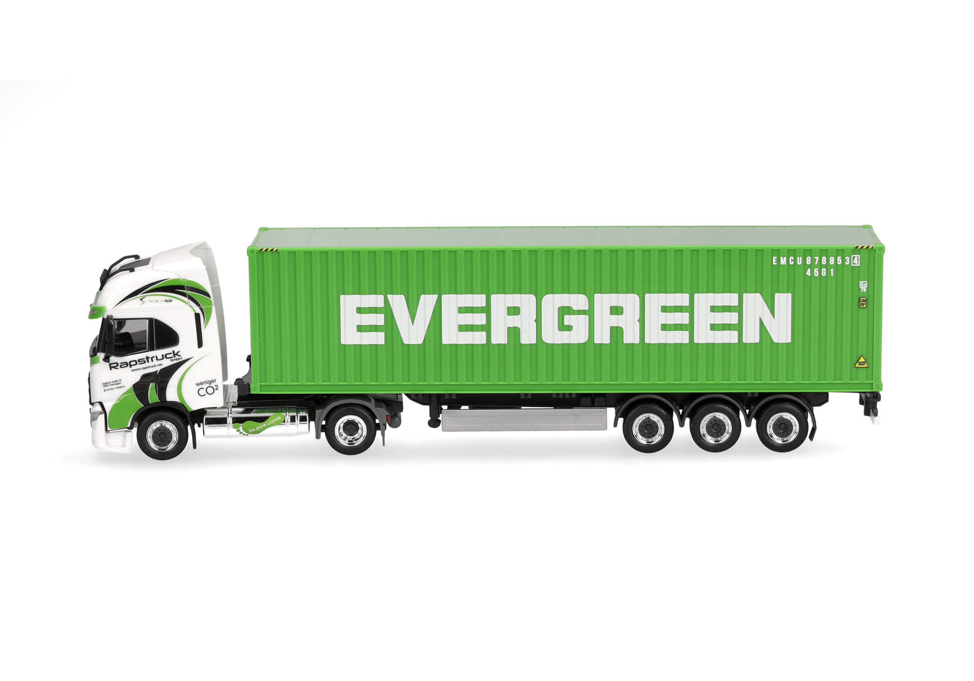 Herpa 319942 | Iveco S-Way LNG 40ft. Container-Sattelzug "Rapstrucks / Evergreen" | 1:87