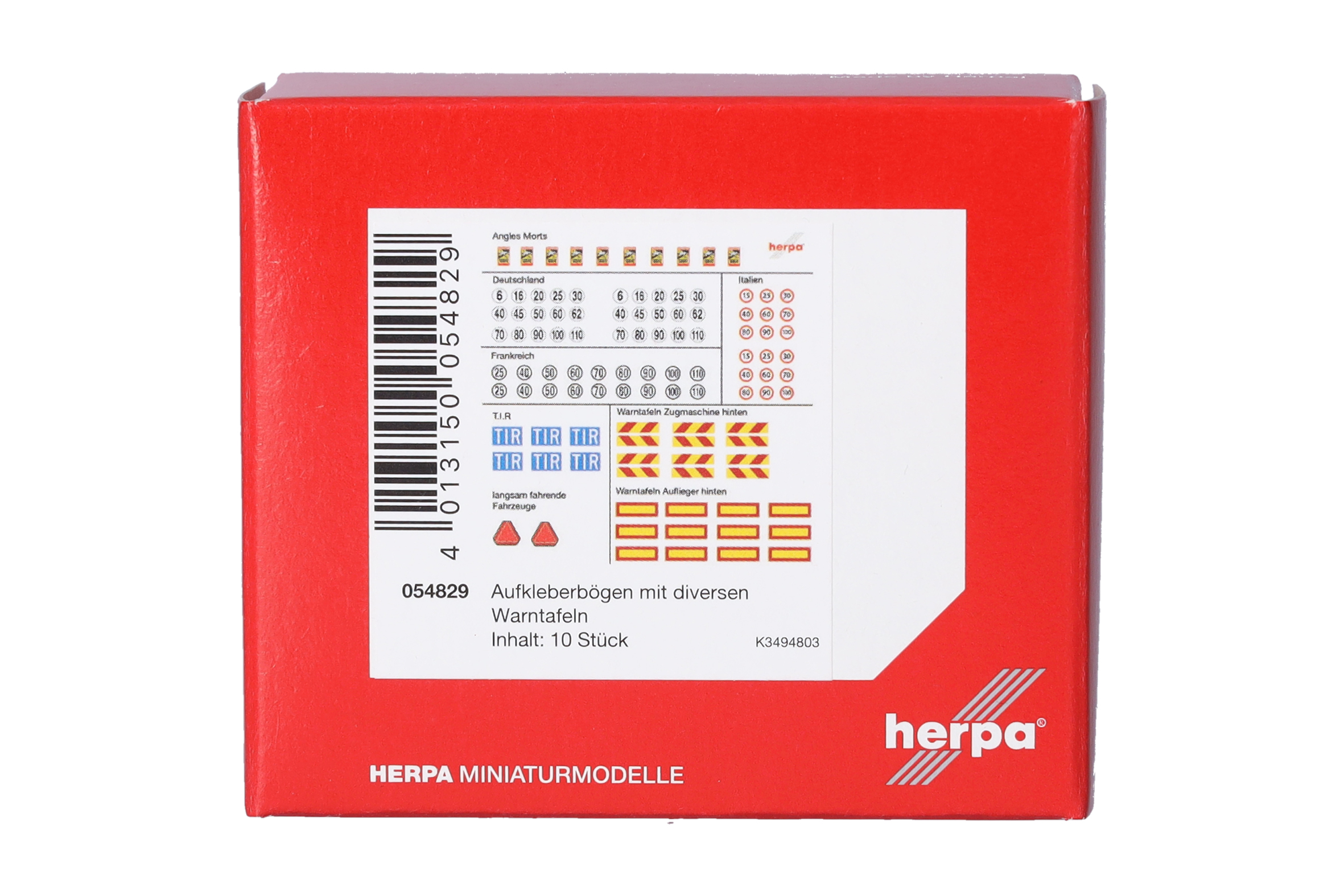 Herpa Zubehör 054829 | Aufkleberbögen mit diversen Warntafeln (10 Stk.) | 1:87