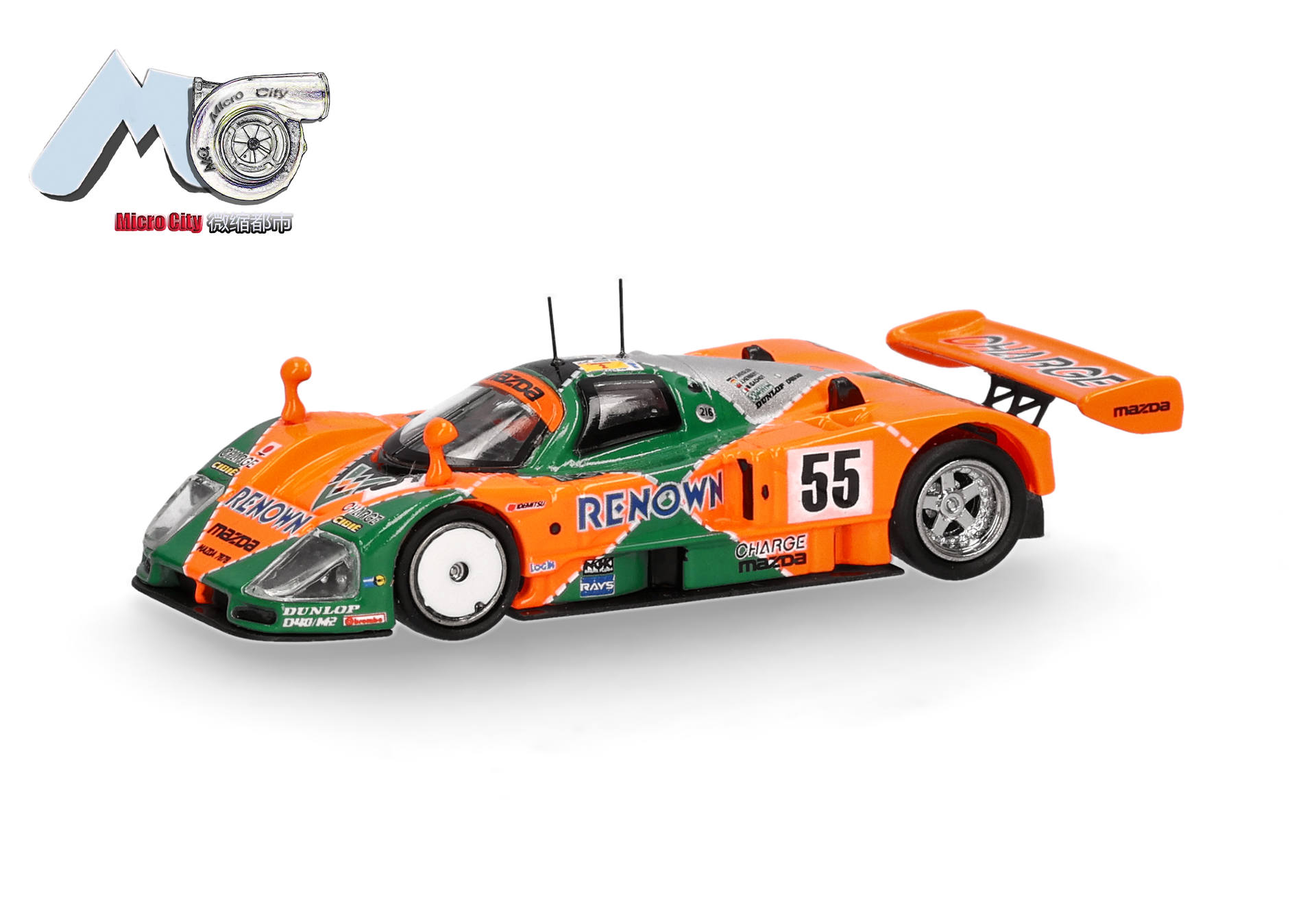 Herpa MicroCity 87MC000080 | Mazda 787B 55 | orange/grün | 1:87