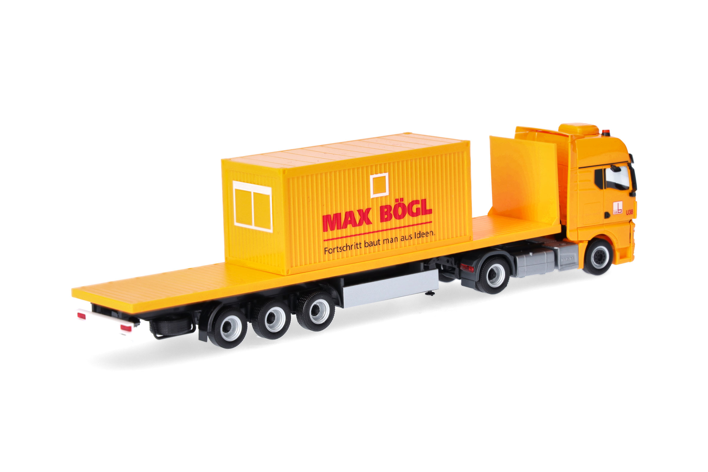 Herpa 318556 | MAN TGX GX Flachbett-Sattelzug mit Bürocontainer | Max Bögl | 1:87