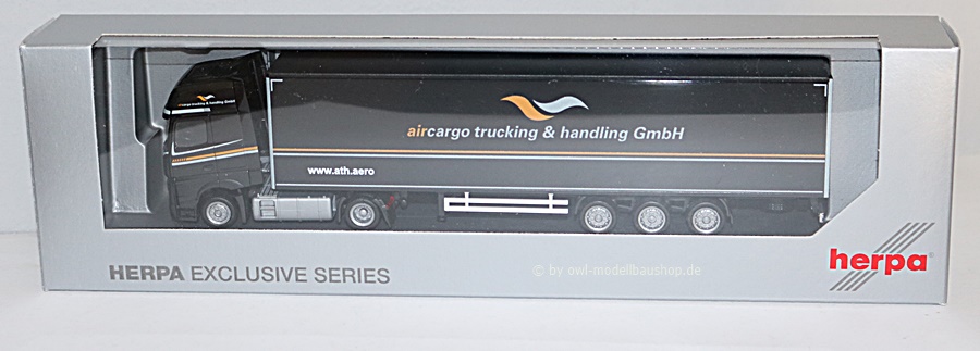 Herpa 953504 | Mercedes-Benz Actros '18 Bigspace Lowliner-Koffer-Sattelzug | aircargo trucking u. handling | 1:87