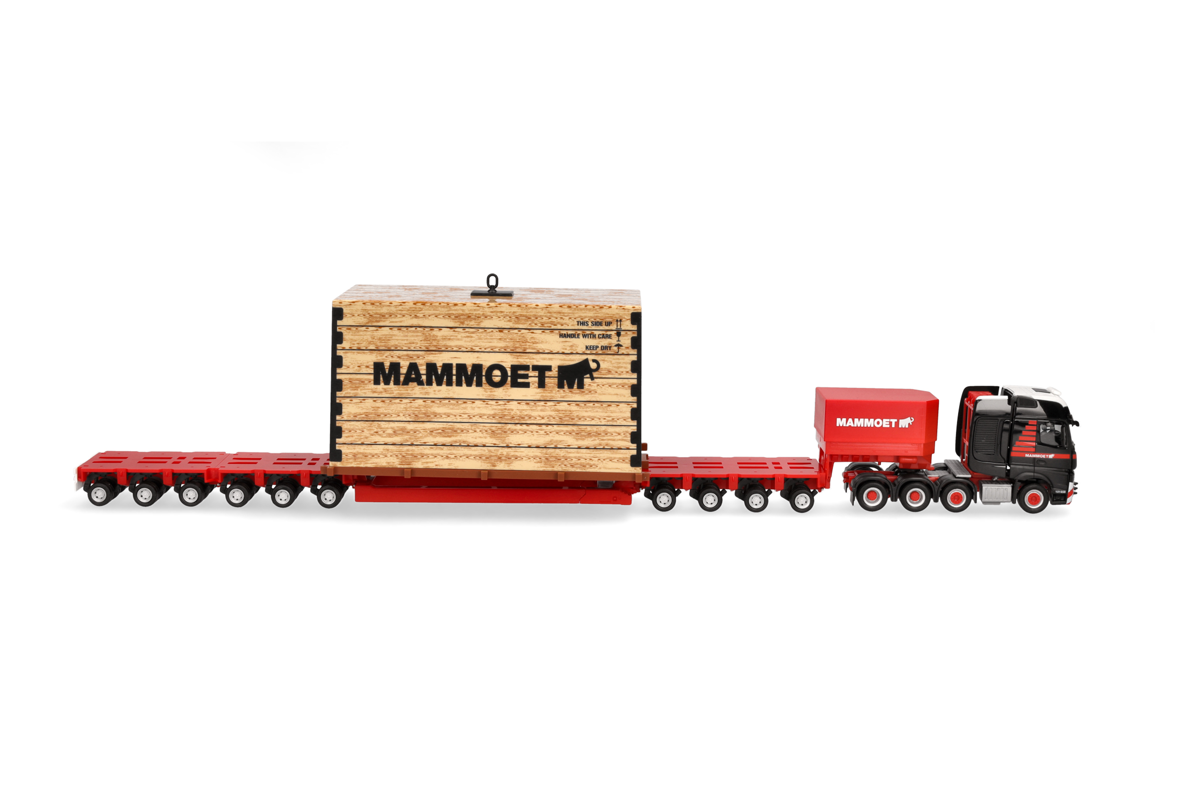 Herpa 319201 | MB Actros SLT Schwerlast-Sattelzug mit Kiste | Mammoet (NL) | 1:87