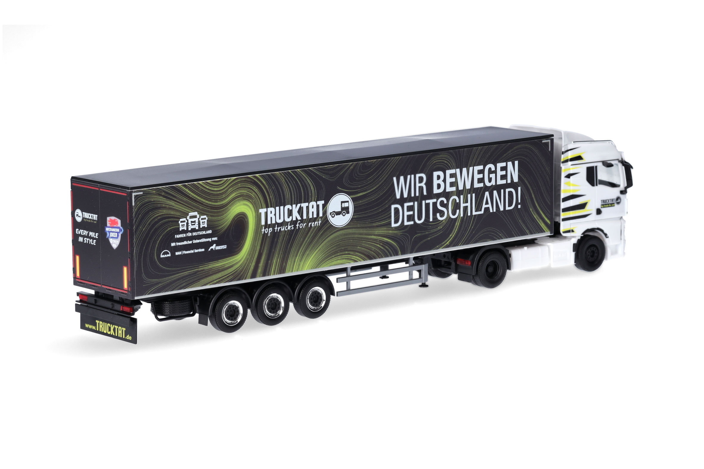 Herpa 317177 | MAN TGX GM Schubboden-Sattelzug | Trucktat / Wir bewegen Deutschland | 1:87