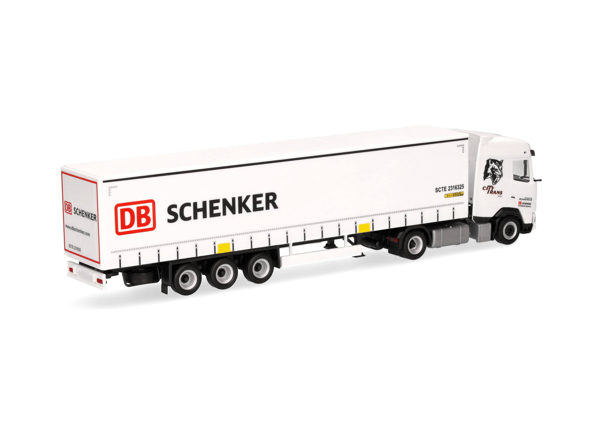 Herpa 318013 | DAF XG Gardinenplanen-Sattelzug | DB Schenker/City Trans Harz | 1:87