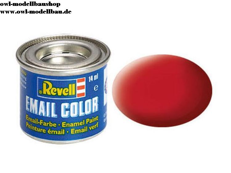 Revell Email Color Farben, Dose 14 ml, 88 verschiedene Farbtöne-32136, matt, kaminrot, RAL 3002