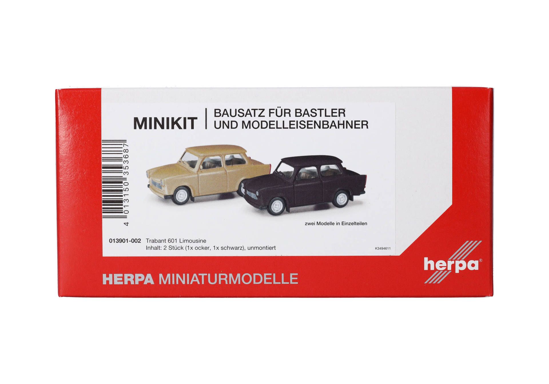 Herpa MiniKit 013901-002 | Trabant 601 Limousine | samtocker/rallyeschwarz | 1:87