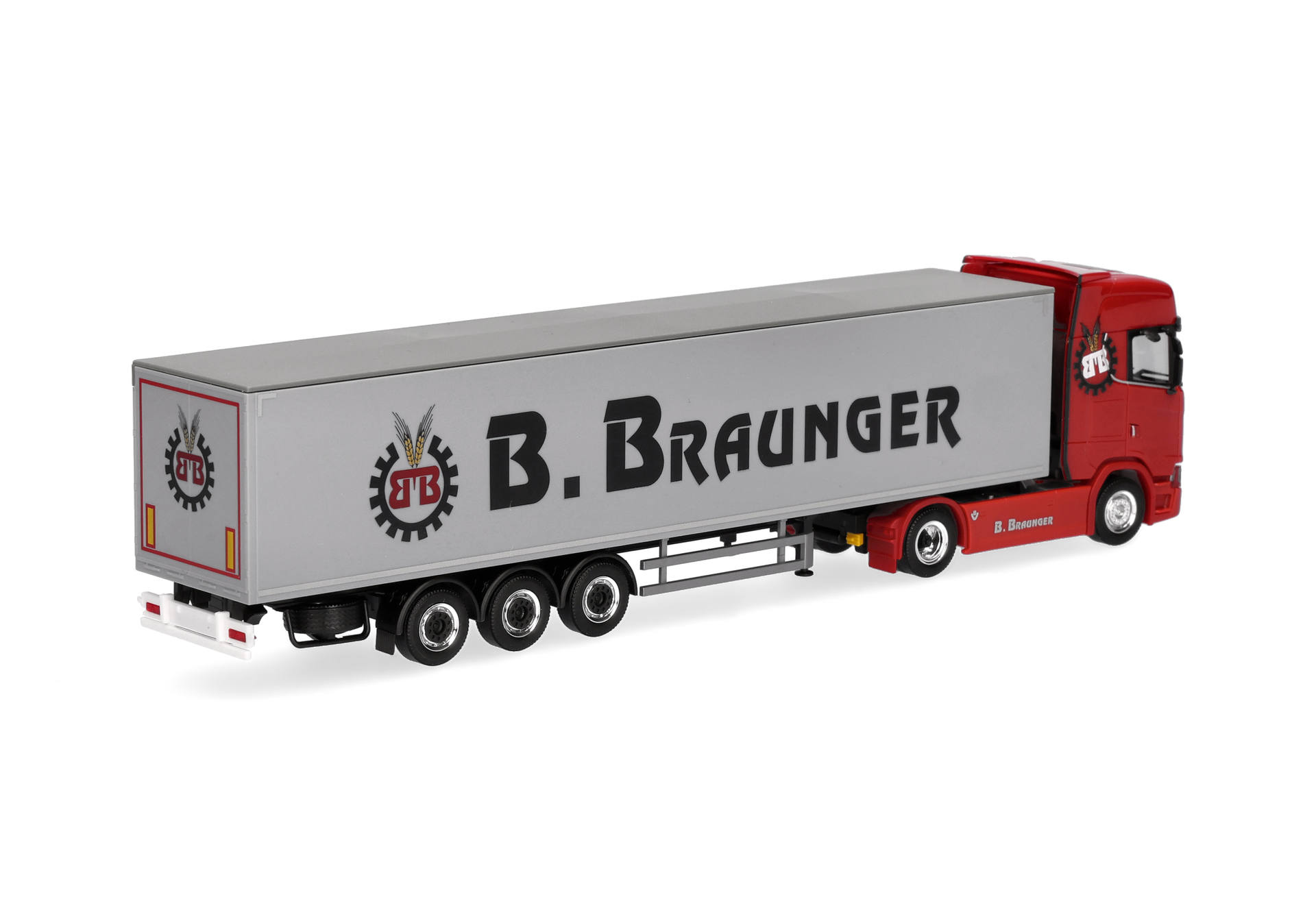 Herpa 321136 | Scania CS 20 Hochdach | Schubboden-Sattelzug | Braunger | 1:87