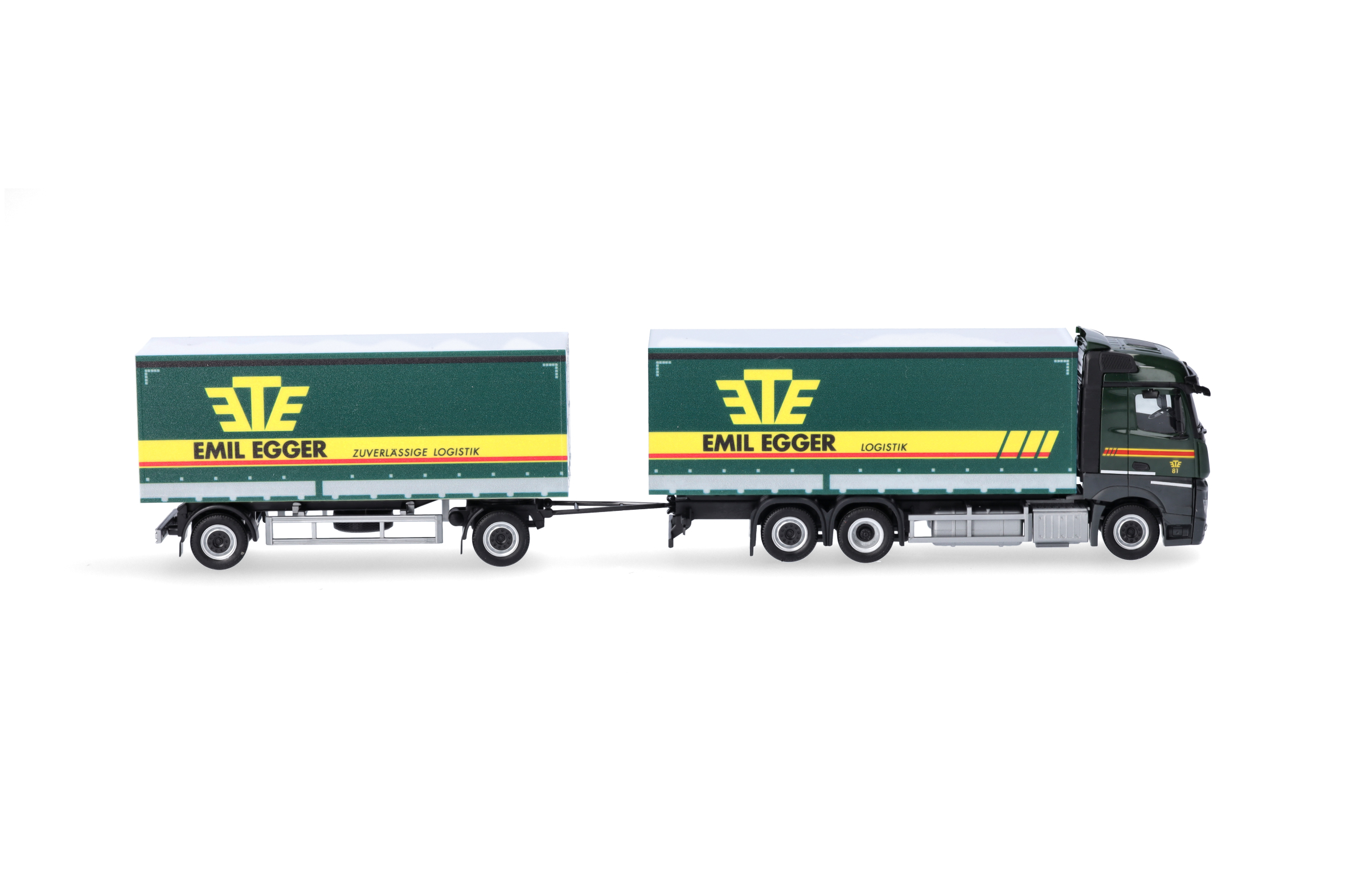 Herpa 316835 | MB Streamspace 2.5 Planen-Hängerzug | Emil Egger/CH | 1:87