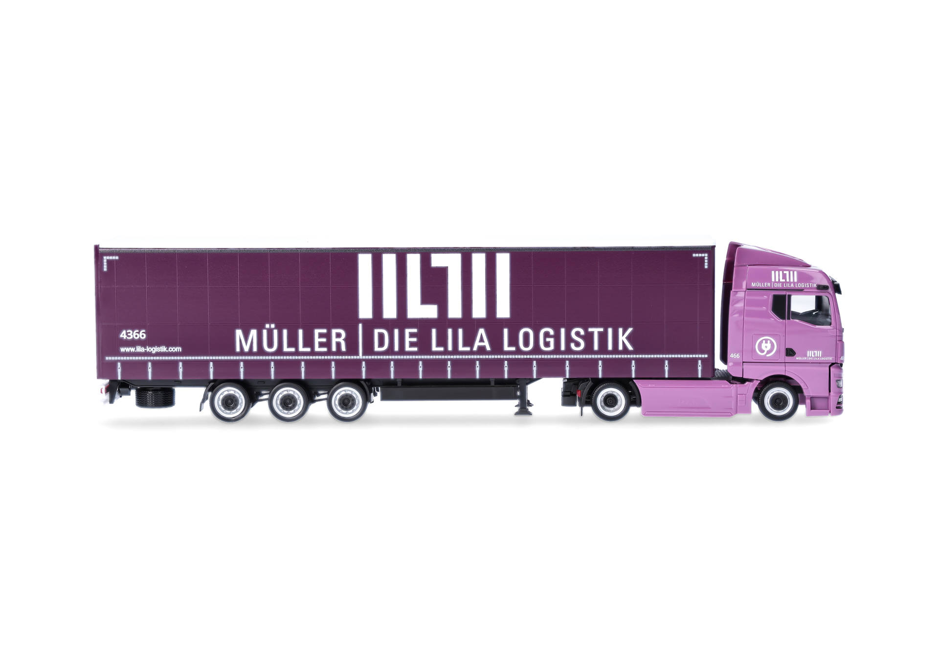 Herpa 320801 | MAN eTGX GM | Volumenplanen-Sattelzug | Müller - Die lila Logistik | 1:87