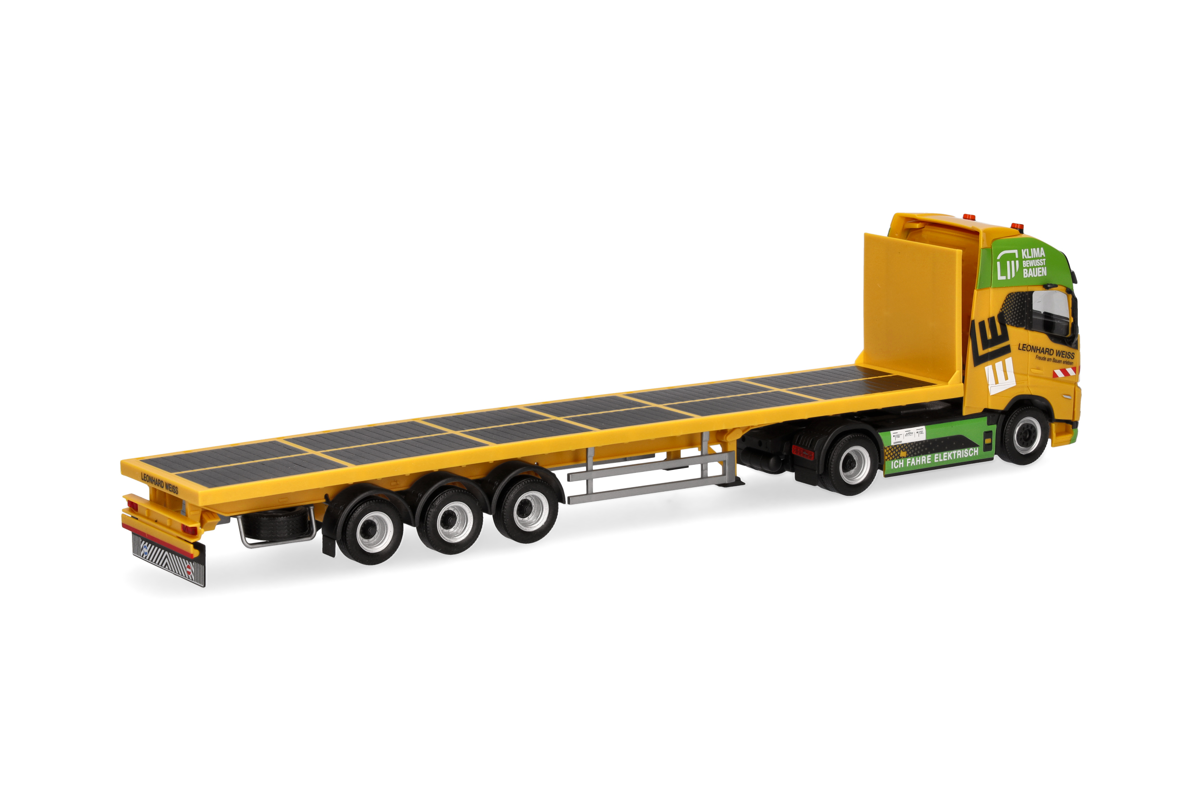 Herpa 958622 | Volvo FH Electric Pritschen Sattelzug | Leonhard Weiss - Klima | 1:87