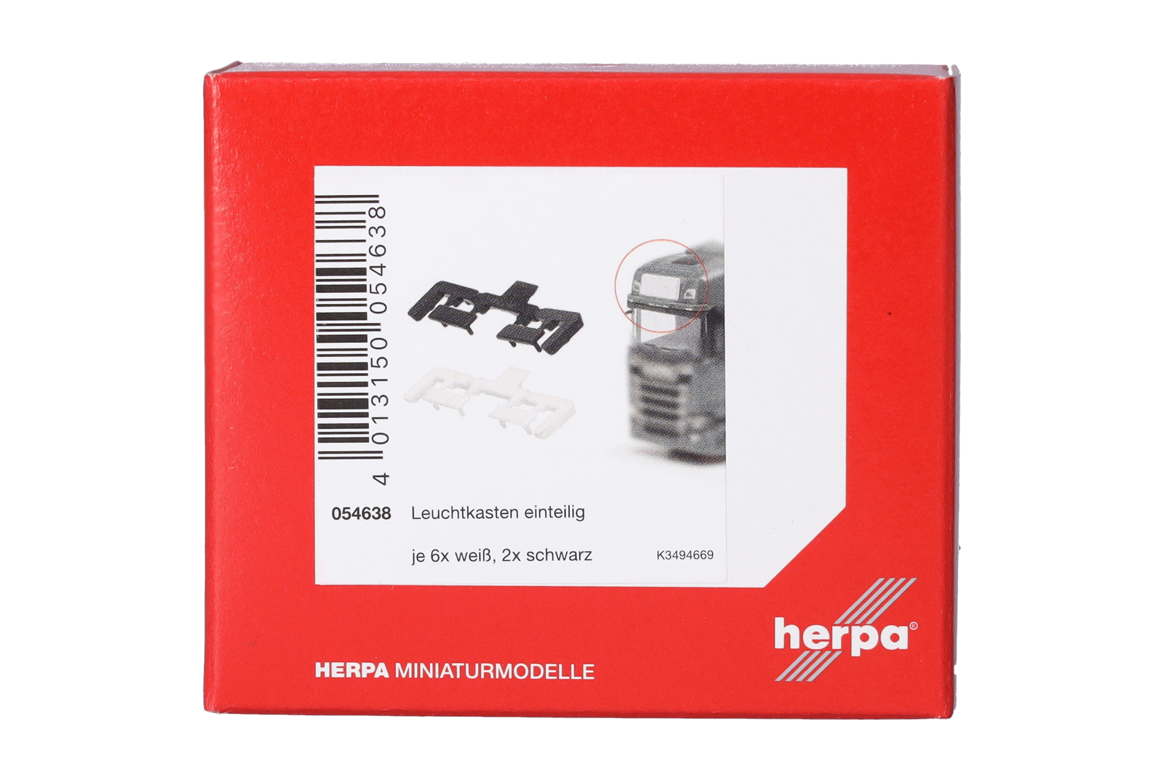 Herpa Zubehör 054638  | Leuchtkasten einteilig | 6x weiß, 2x schwarz | 1:87