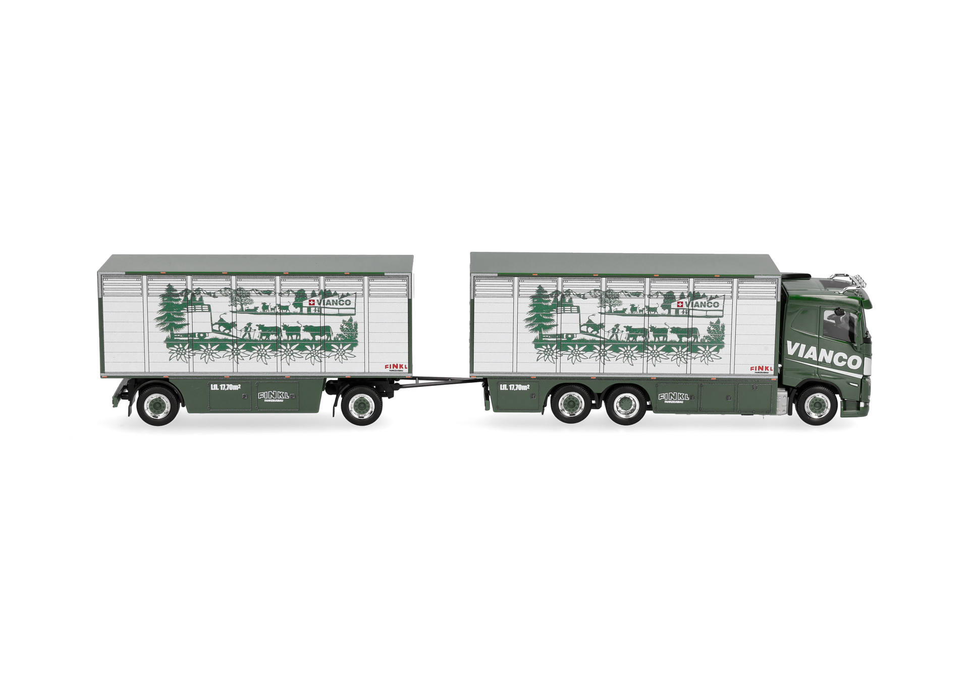 Herpa 320832 | Volvo FH GL FD 2020 | Viehtransporter-Hängerzug | Vianco (CH|  1:87