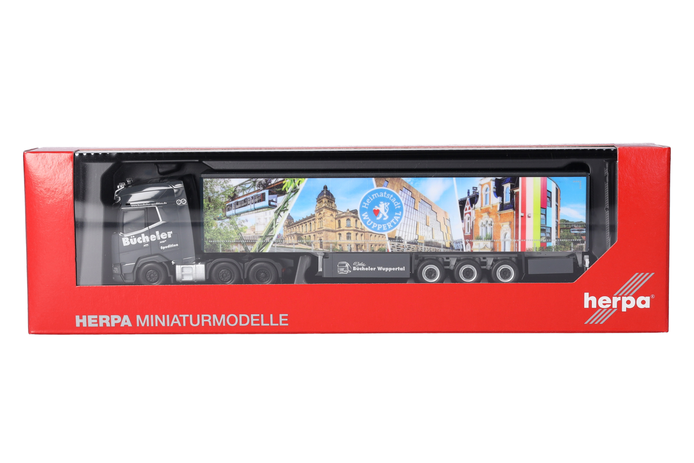 Herpa  319737 | DAF XG+ (6x2) | Gardinenplanen-Sattelzug | Bücheler Wuppertal | 1:87