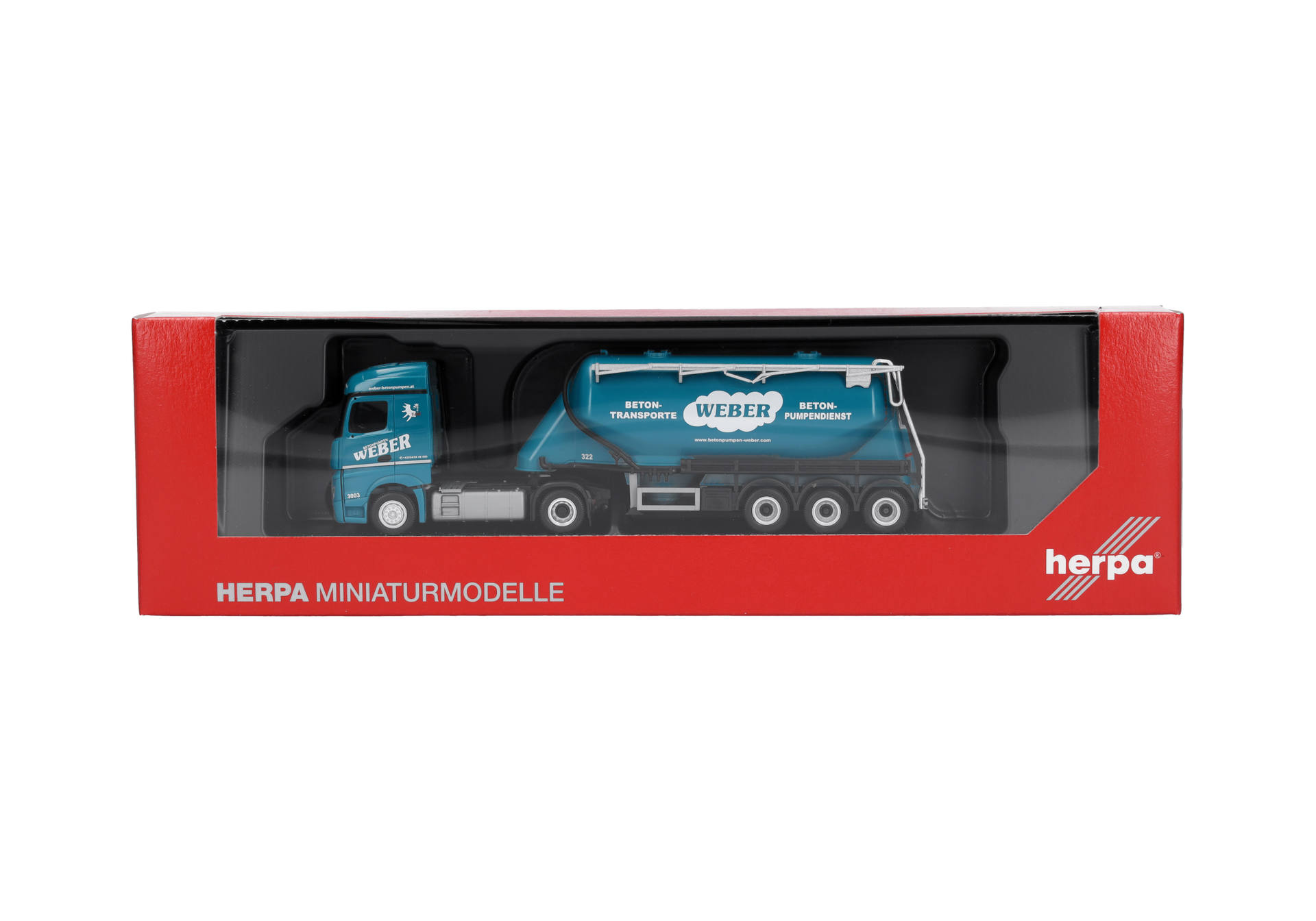 Herpa 320351 | MB Actros '18 Streamspace Eutersilo-Sattelzug | Weber Betonpumpen (A) | 1:87