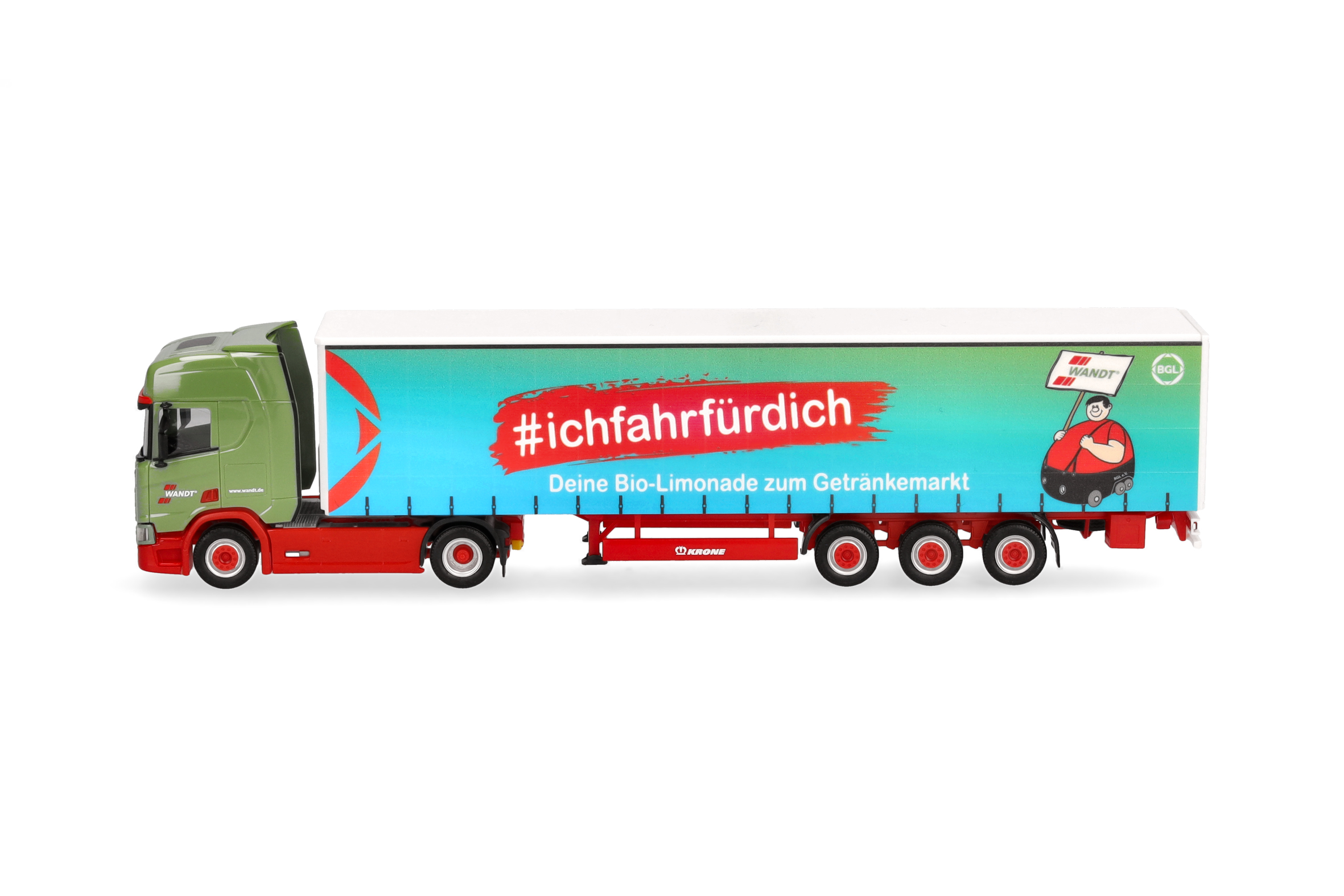 Herpa 318600 | Scania CR 20 HD Gardinenplanen-Sattelzug | Wandt/BGL | 1:87