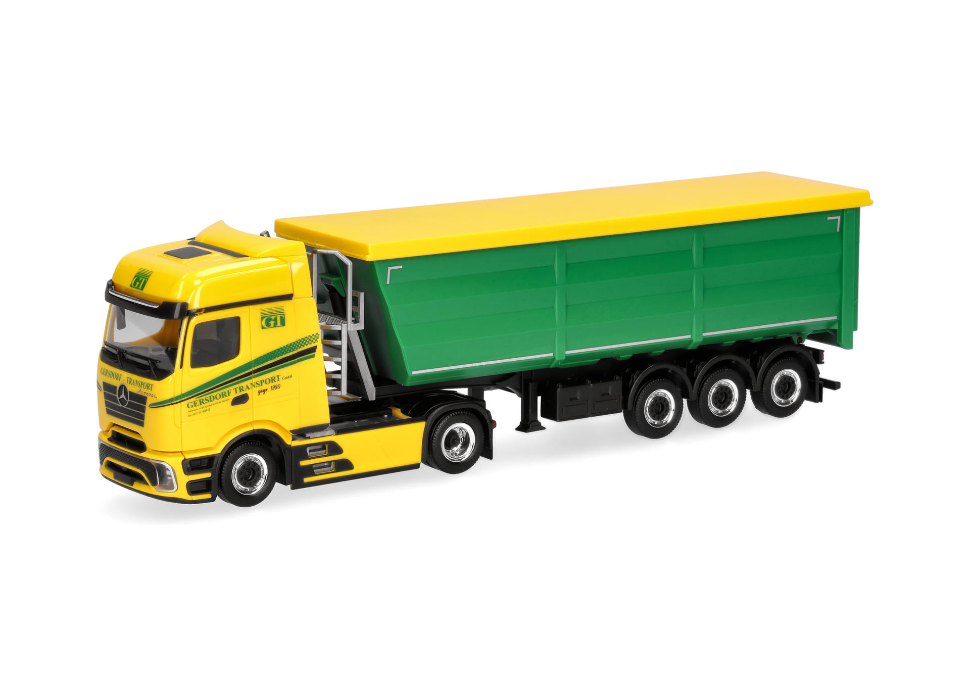 Herpa 321006 | MB Actros L ProCabin Bigspace | Stahlmulden-Sattelzug | Gersdorf Transport | 1:87