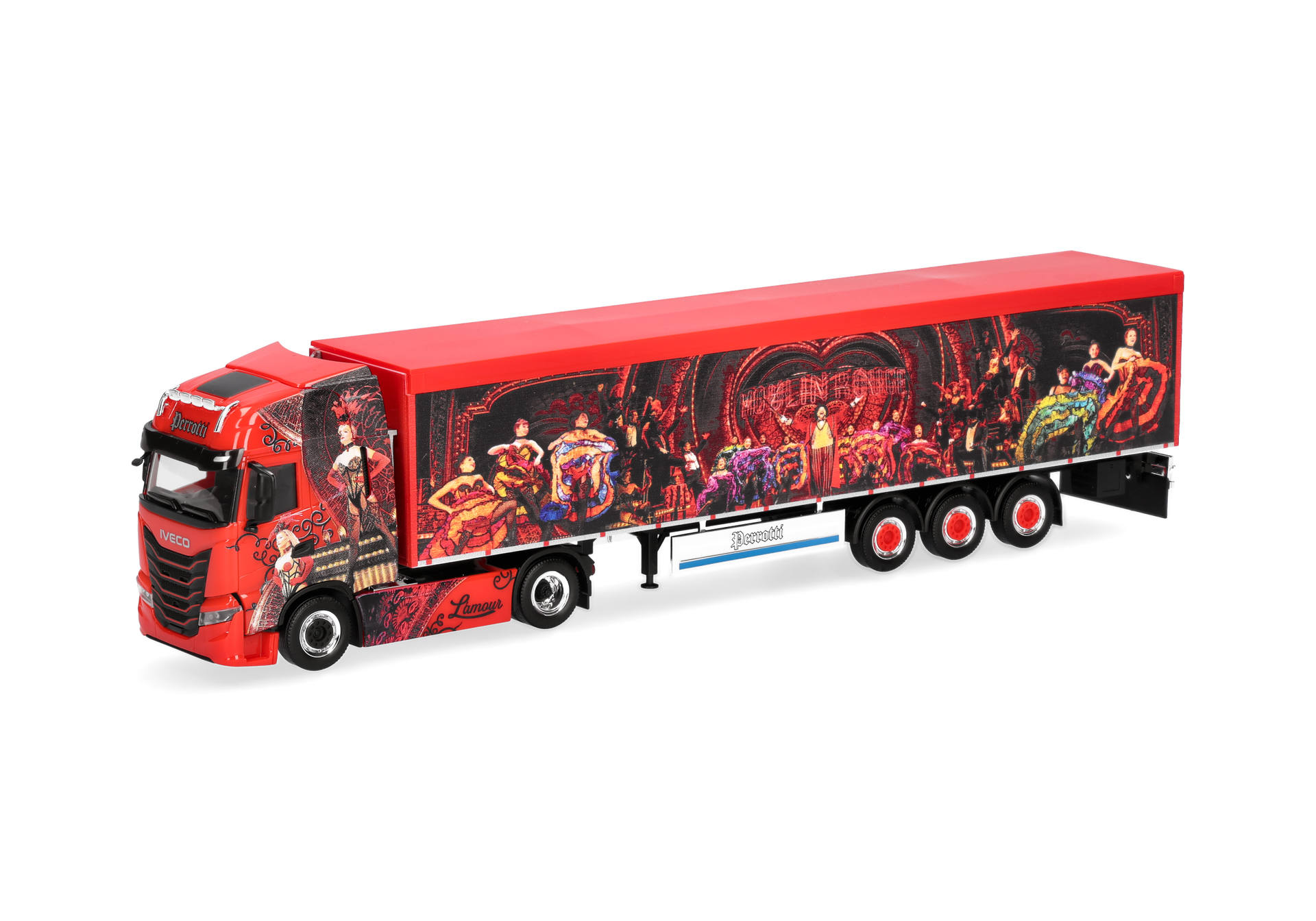 Herpa 320306 | Iveco S-Way Schubboden-Sattelzug | Perrotti | 1:87