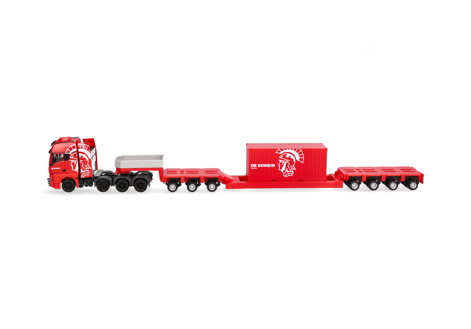 Herpa 320764 | MAN TGX GX | Tieflade-Sattelzug mit 20 ft. Container | De Romein Group (NL) | 1:87