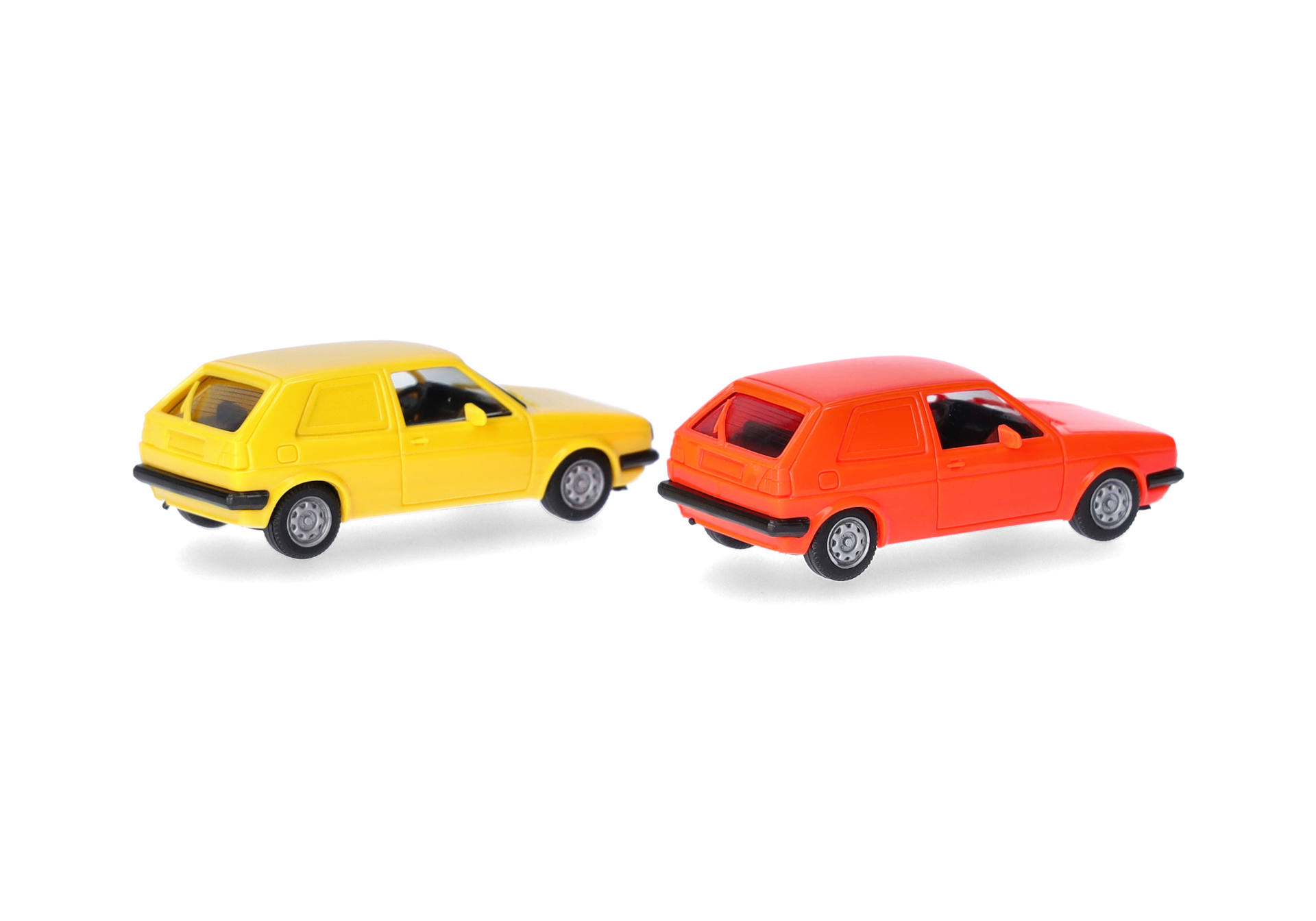 Herpa MiniKit 014281 | Volkswagen (VW) Golf II 2-türig, Kasten, leuchtrot und gelb | 1:87
