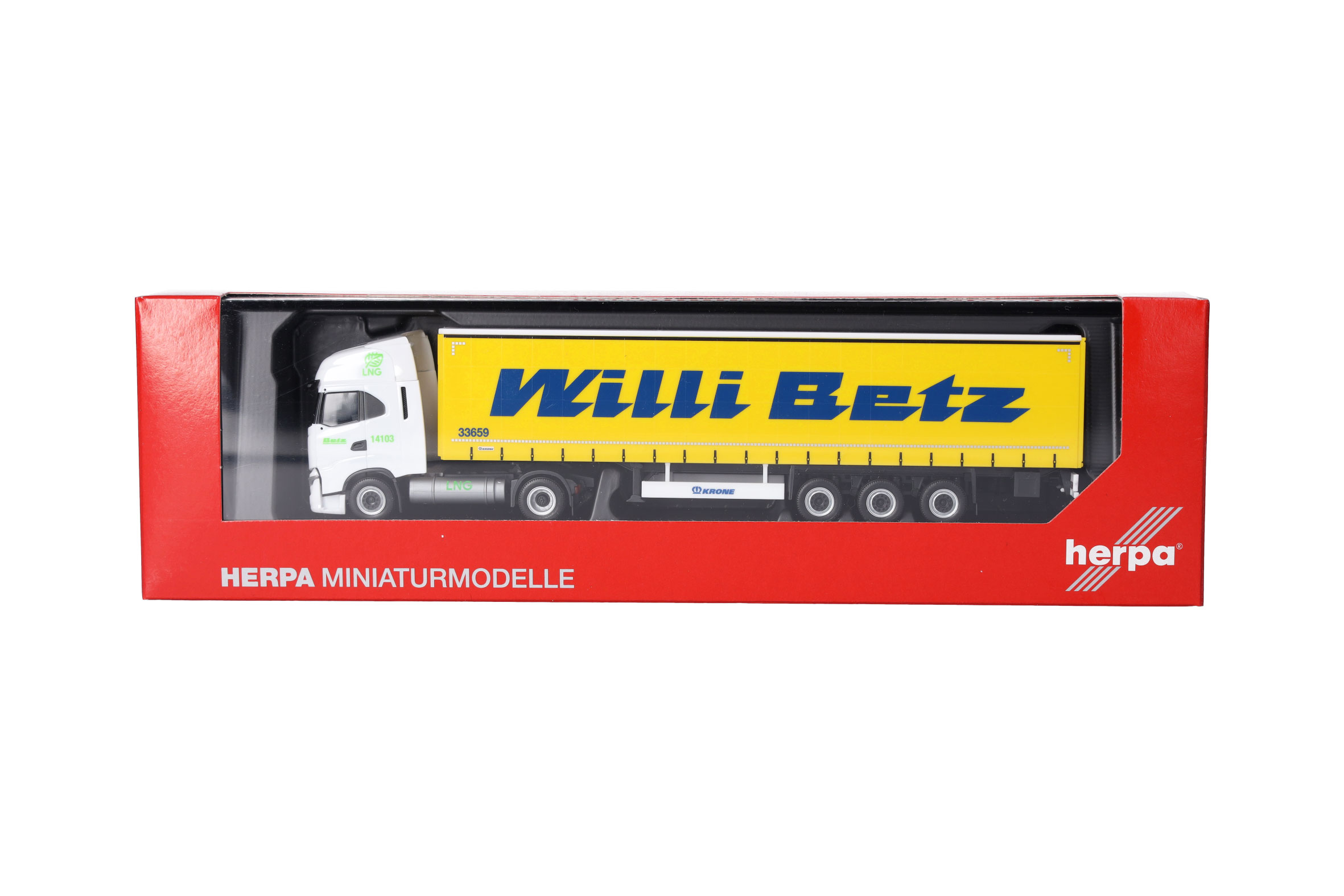 Herpa 317931 | Iveco S-Way LNG Gardinenplanen-Sattelzug | Willi Betz | 1:87