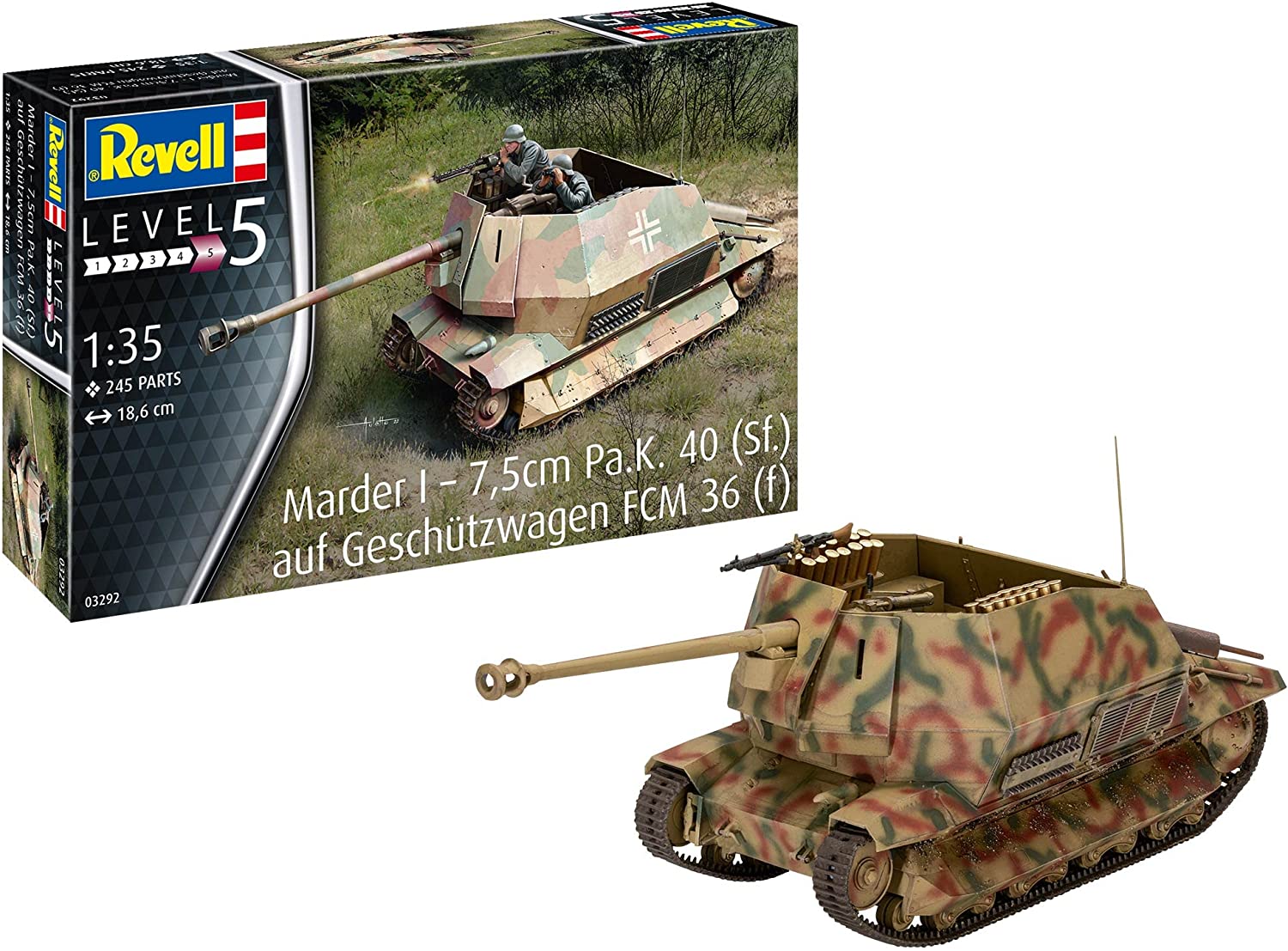 Revell  03292 - Marder I - 7,5cm Pa.K. 40 (Sf.) auf Geschützwagen FCM 36(f). 1:35