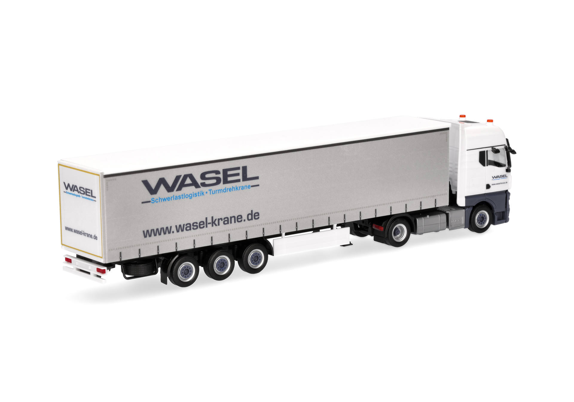 Herpa 321235 | MAN TGX GX Gardinenplanen-Sattelzug | Wasel | 1:87