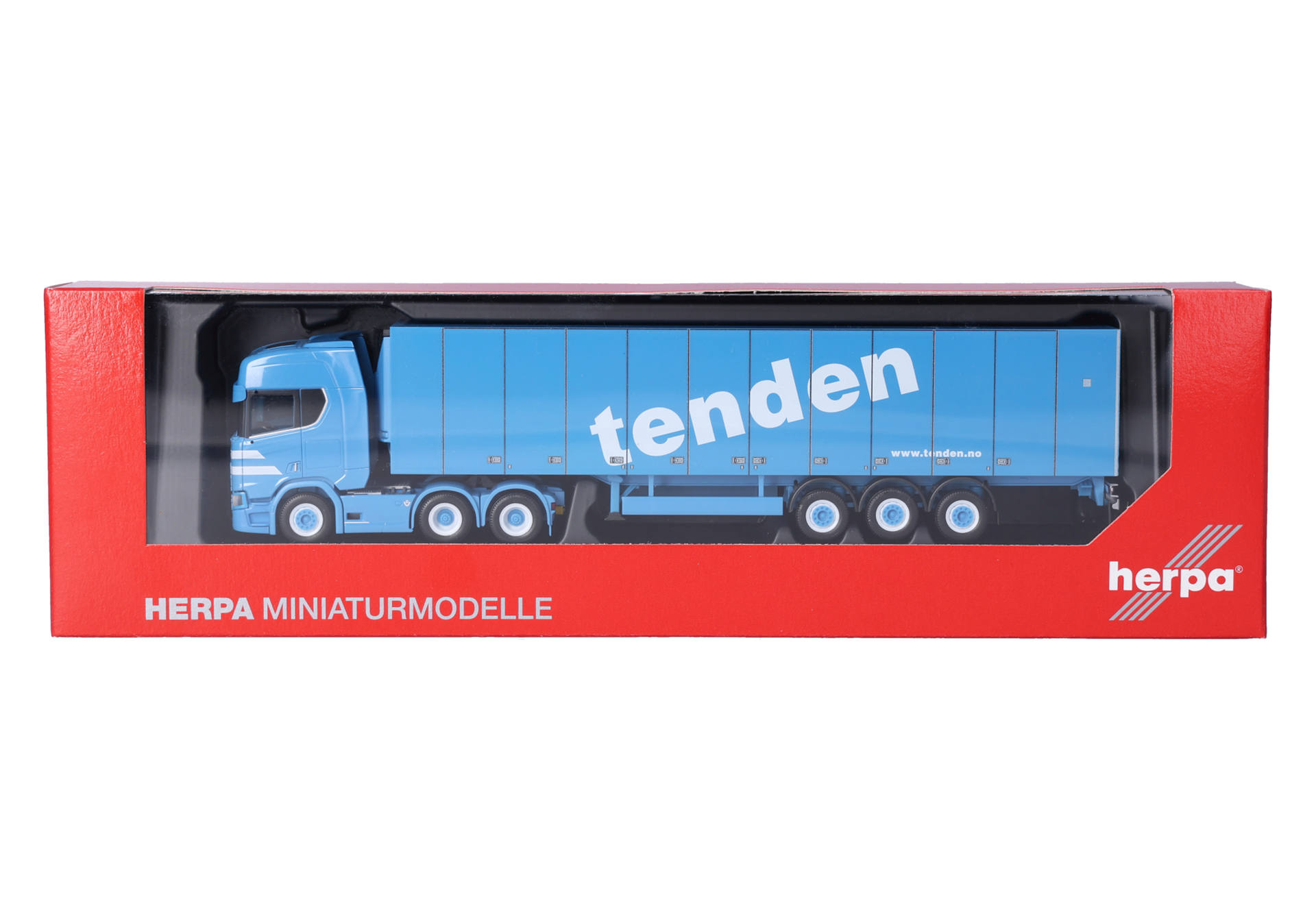 Herpa 321143 | Scania CS 20 Hochdach | 6x4 Kühlkoffer-Sattelzug | Tenden | 1:87