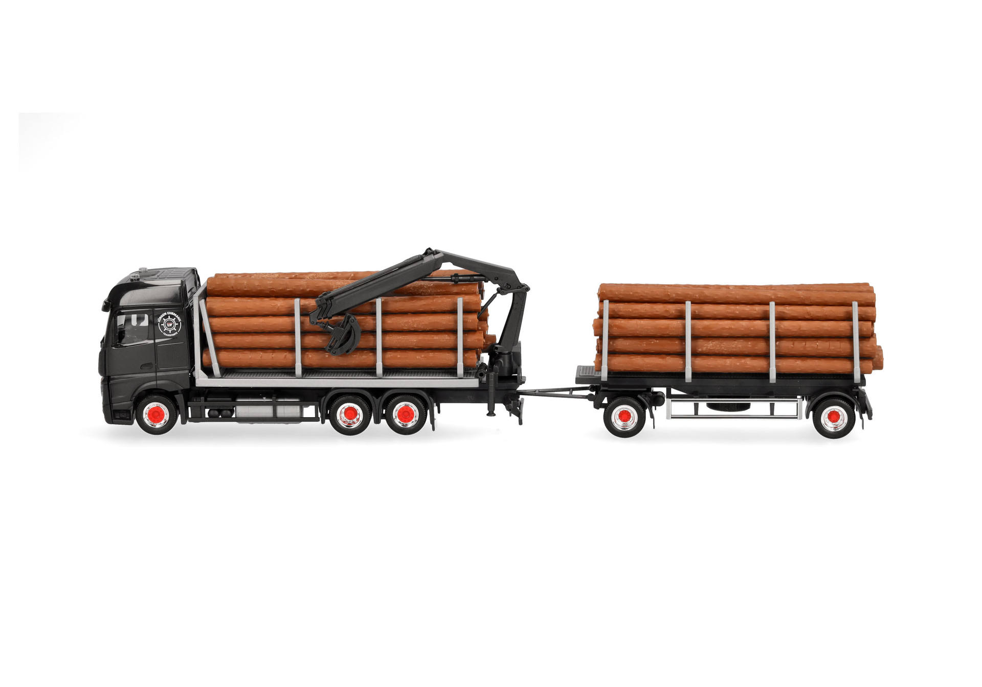 Herpa 320078 | MB Arocs '18 Bigspace Holztransporter-Hängerzug |Jürgen Ehrmann Transporte | 1:87