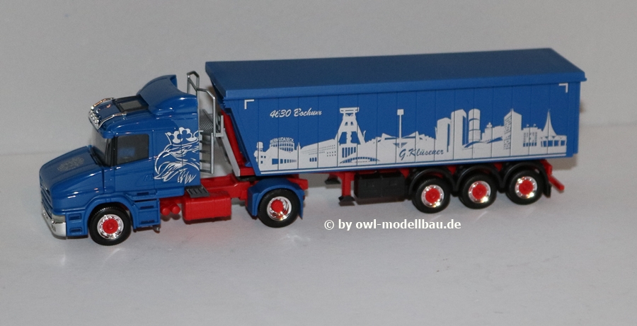 Herpa 945714 - Scania Hauber Kipp-Sattelzug - Günter Klüsener Bochum. 1:87