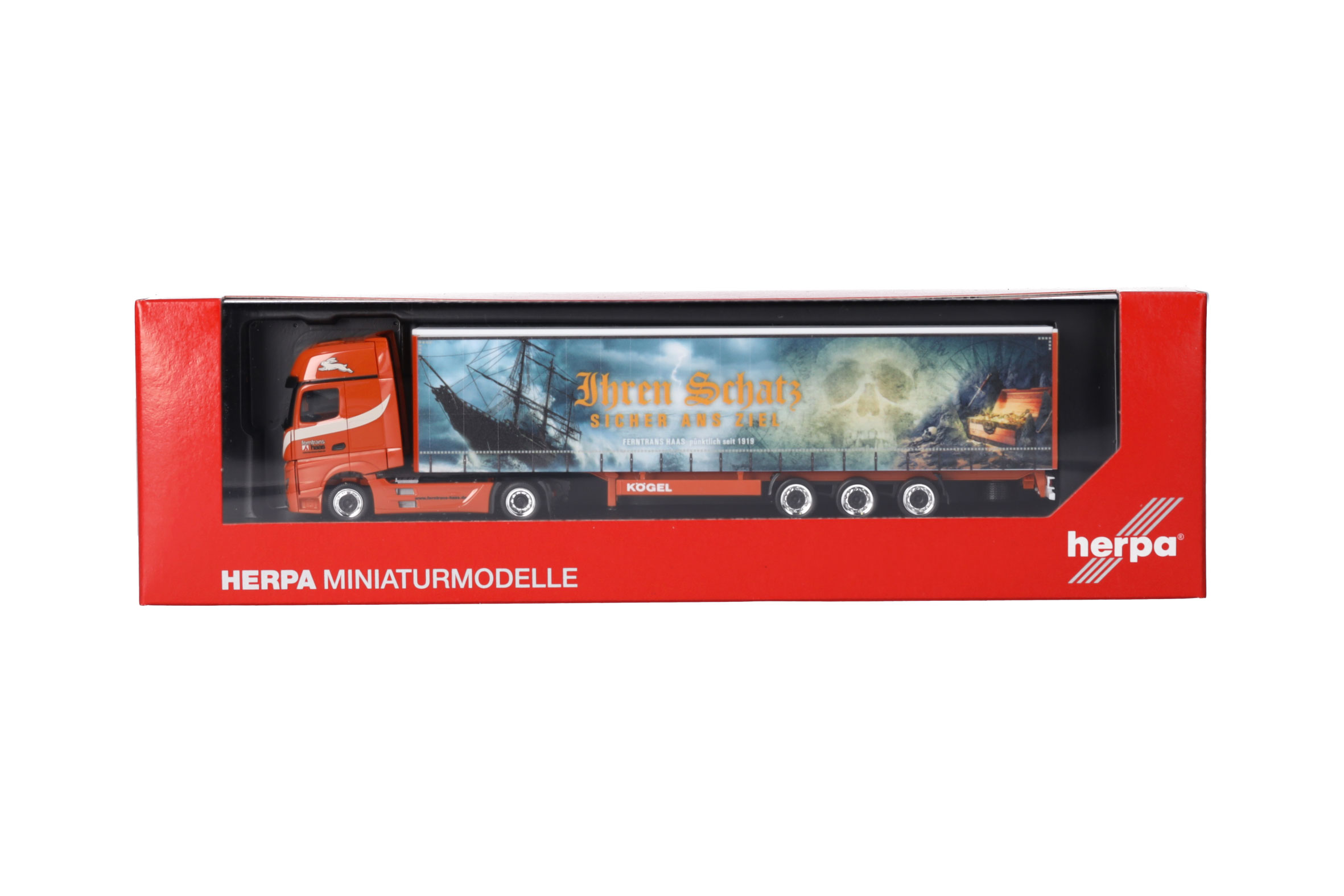Herpa 317450 | MB Actros L Gigaspace Lowlinergardinenplanen-Sattelzug | Ferntrans Haas | 1:87