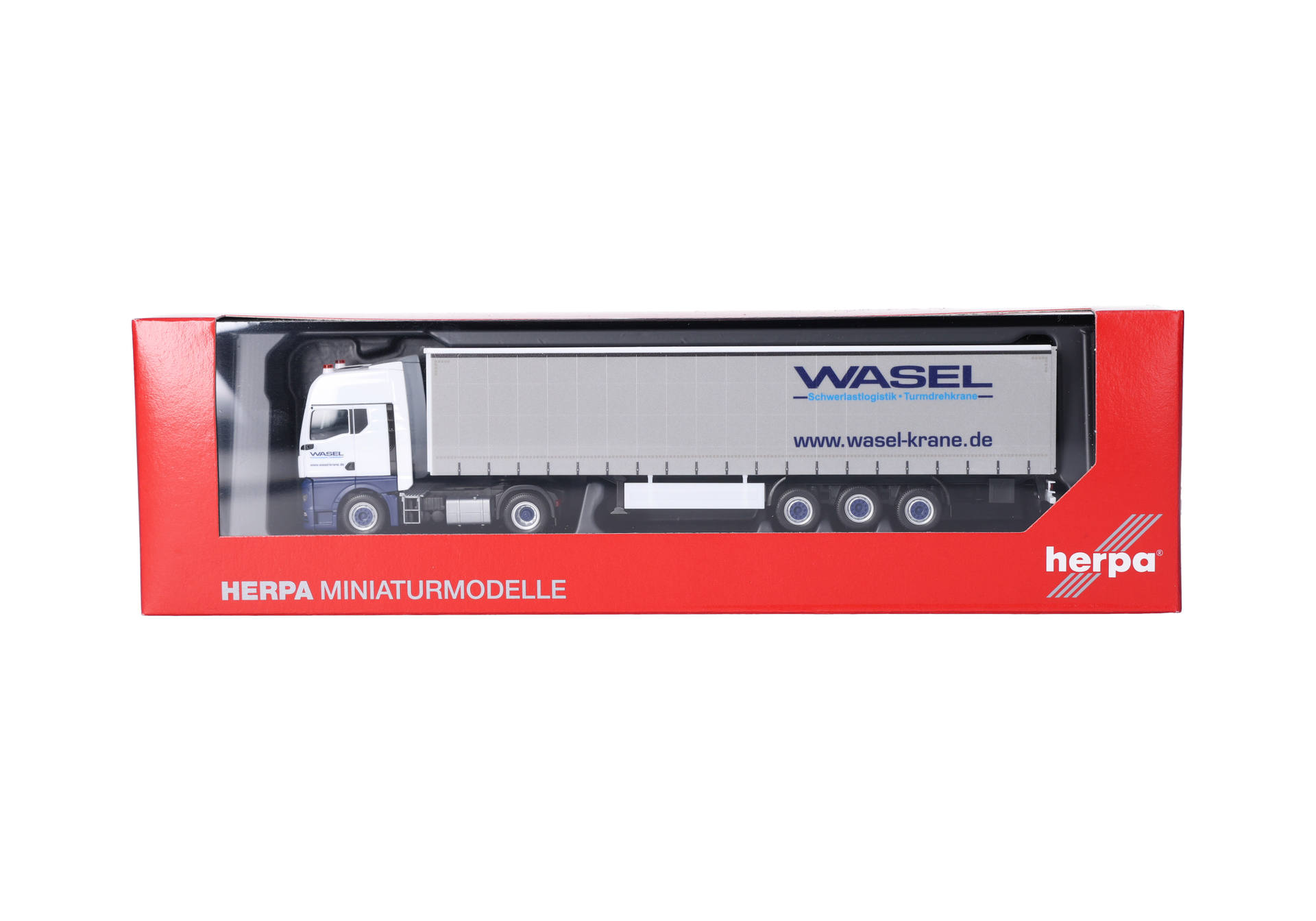 Herpa 321235 | MAN TGX GX Gardinenplanen-Sattelzug | Wasel | 1:87
